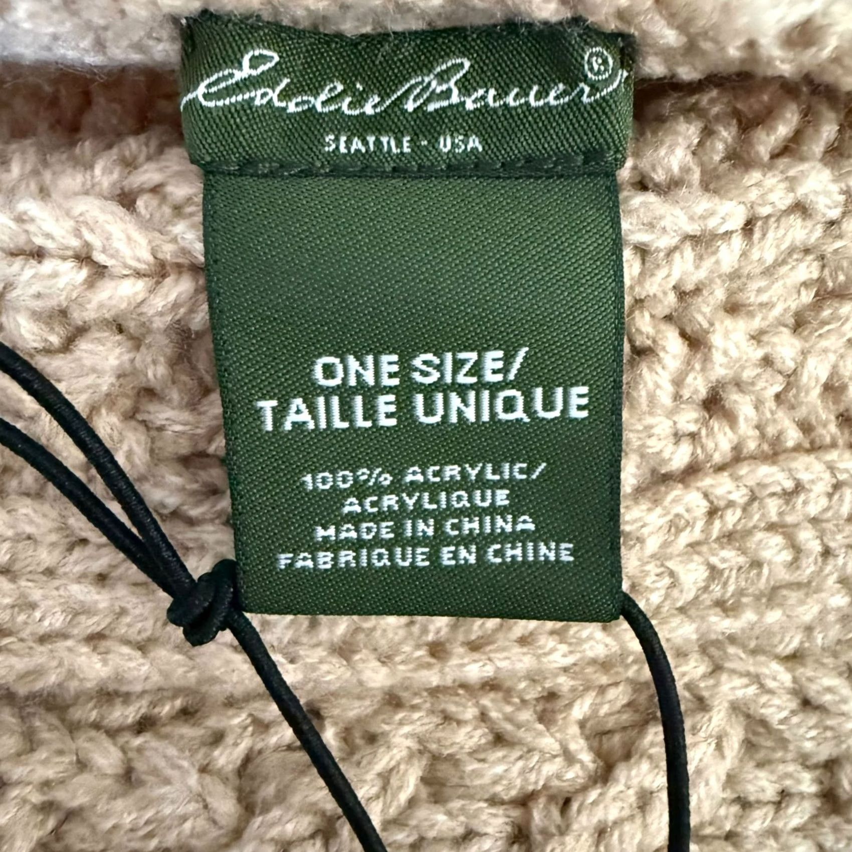 Eddie Bauer VINTAGE Eddie Bauer Cable Knit Scarf Khaki/Tan Women's O/S Chunky Soft Warm Winter NEW Size ONE SIZE - 8 Thumbnail