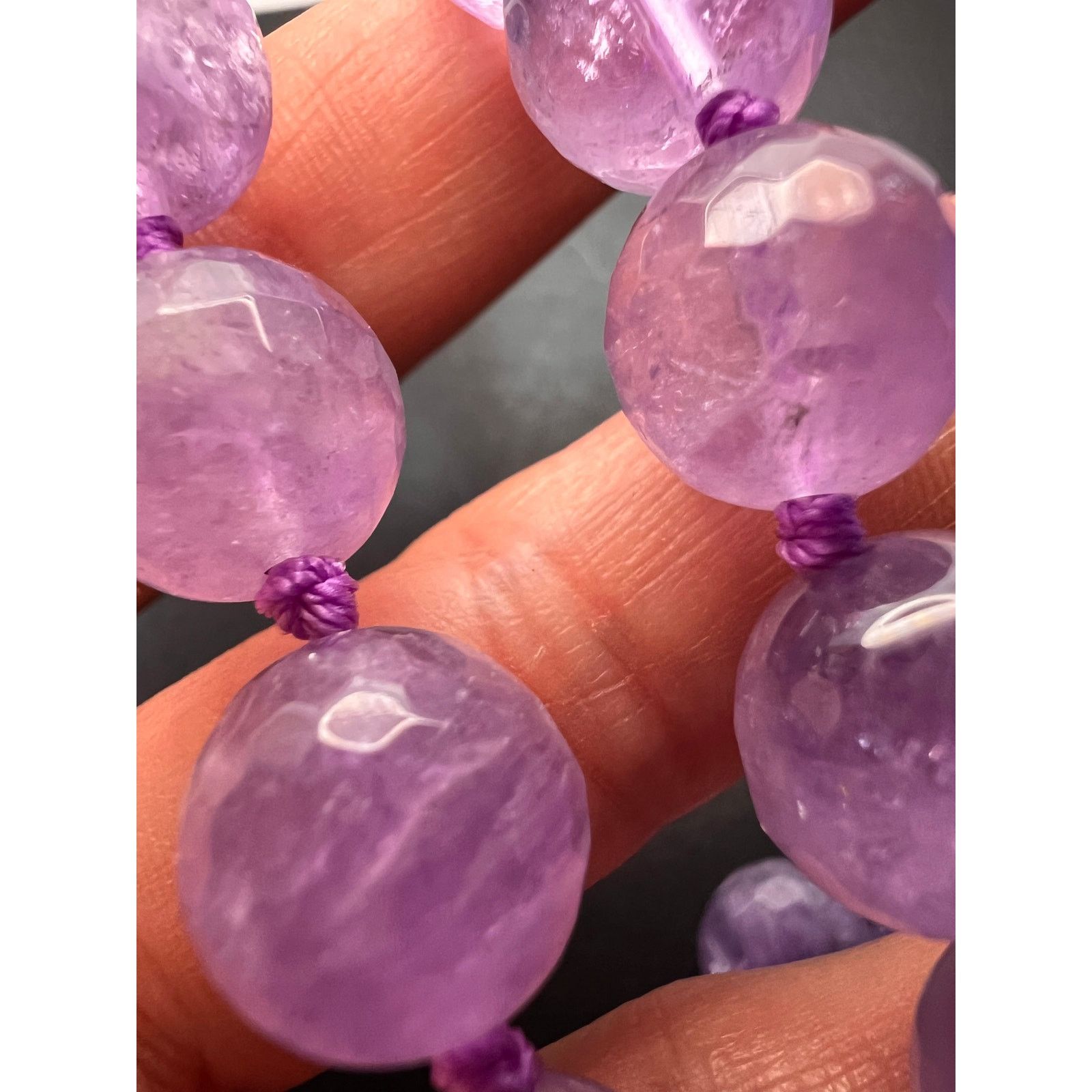 Other Amethyst knotted necklace with sterling silver clasp Size ONE SIZE - 7 Thumbnail