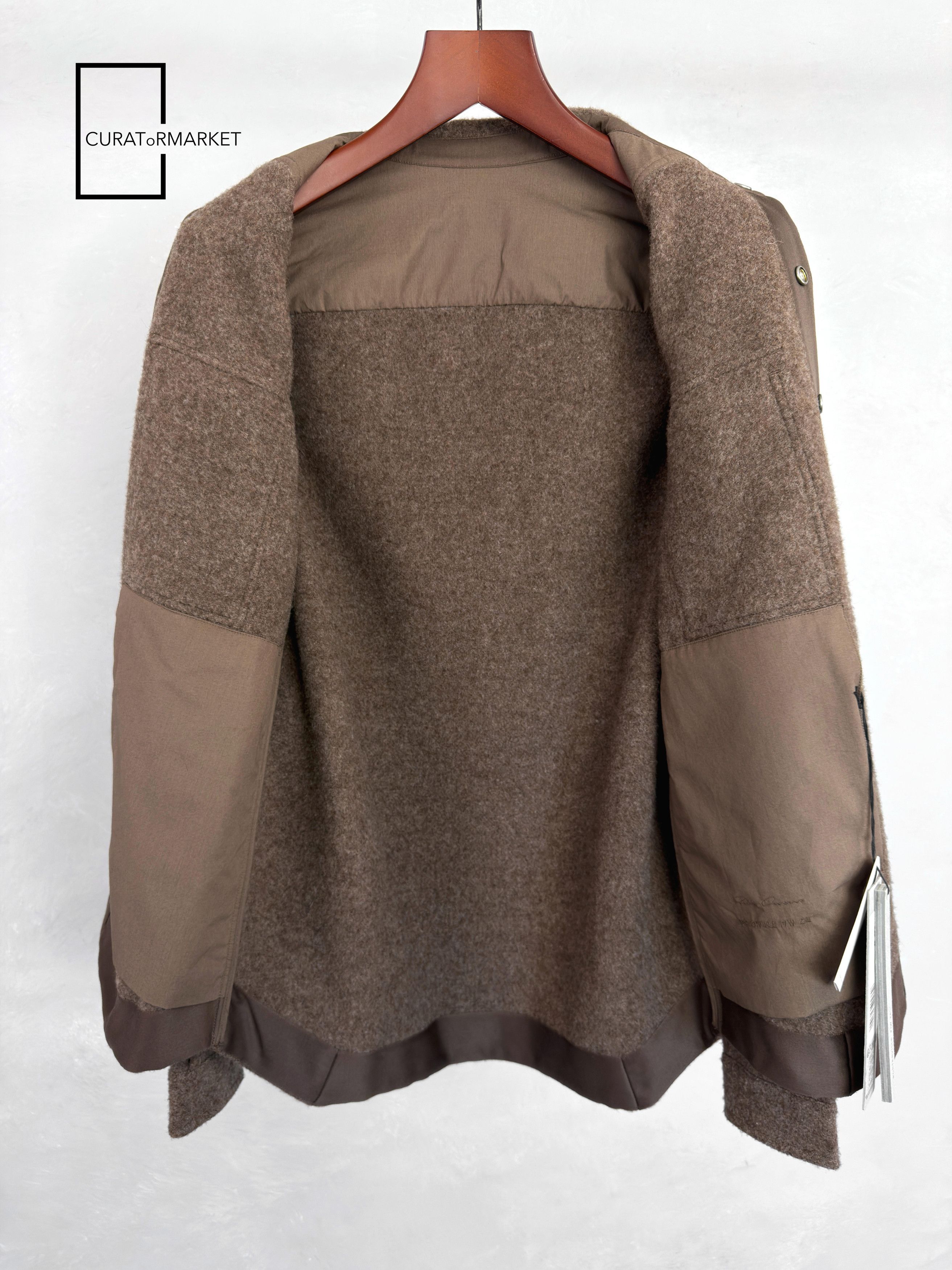 Rick Owens EU46 Lodenette Felt Wool Outershirt Fawn FW24 Porterville Size US S / EU 44-46 / 1 - 6 Thumbnail