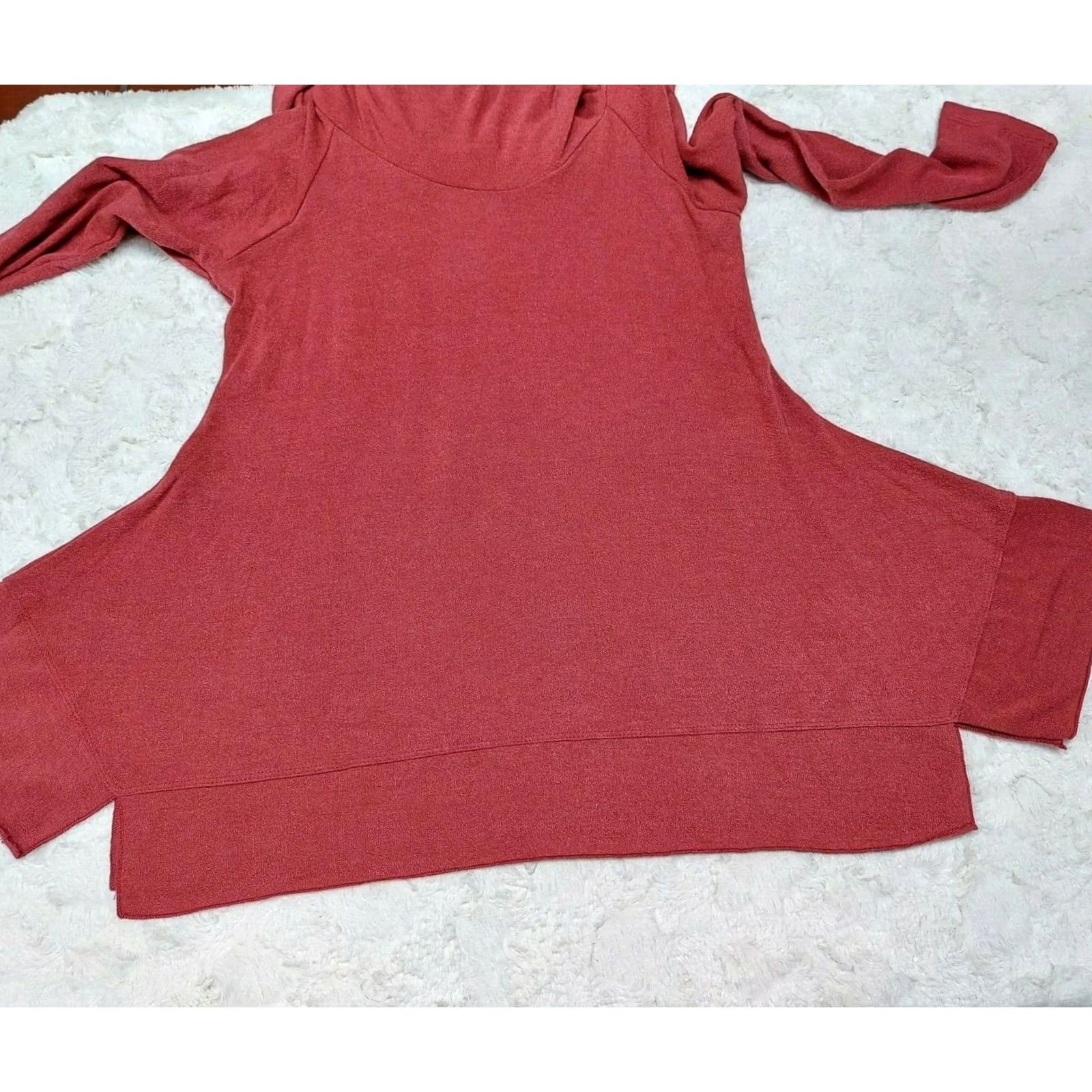 Soft Surroundings Soft Surroundings Womens Tunic Top Petite Medium Pink Cowl Neck Asymmetric Size M / US 6-8 / IT 42-44 - 8 Thumbnail