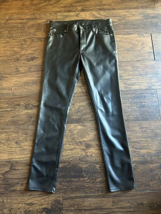Black Tyrone Leather Pants by Rick Owens on Sale