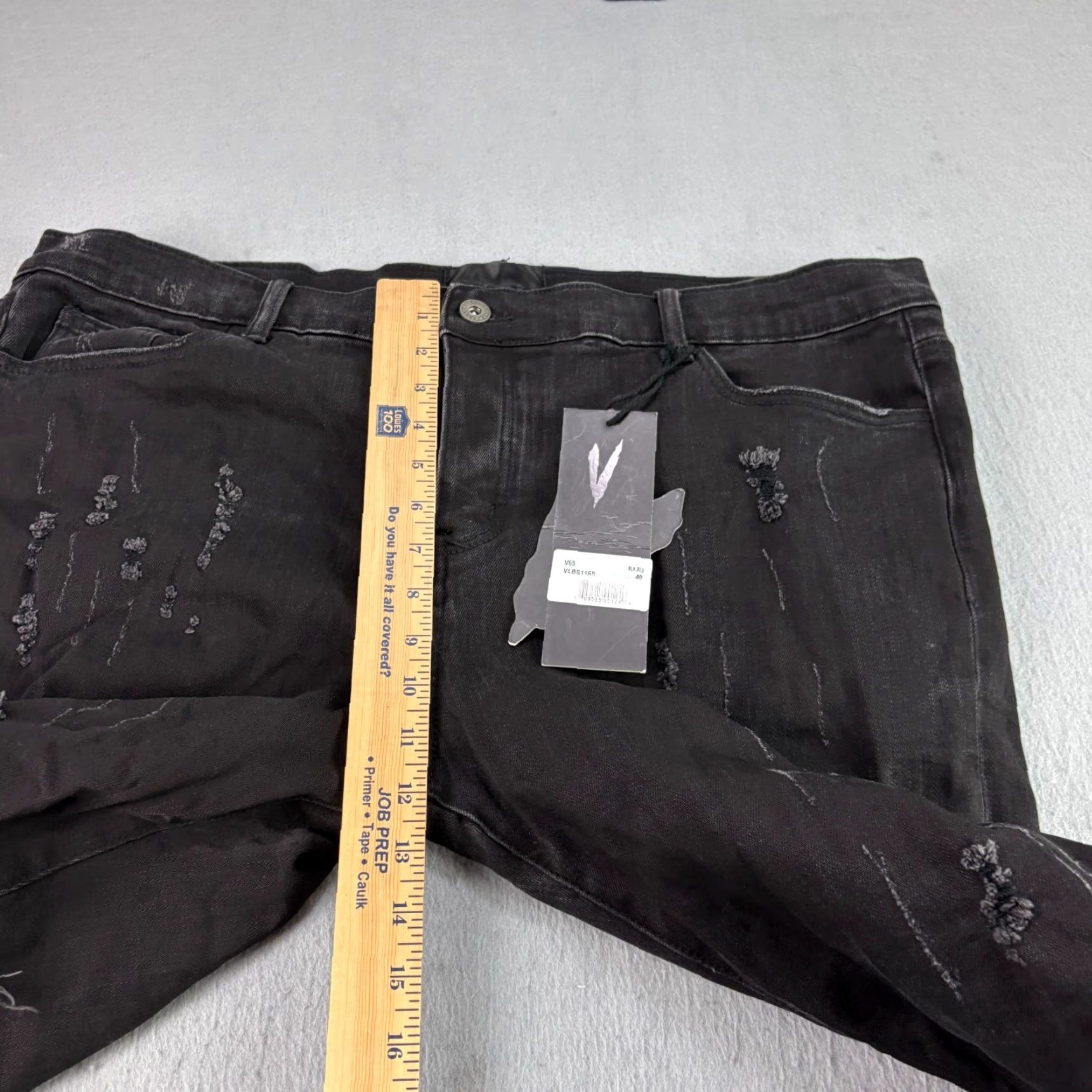 Valabasas Jeans Mens 40x32 Black Distressed Slim Fit Denim Hip Hop NEW