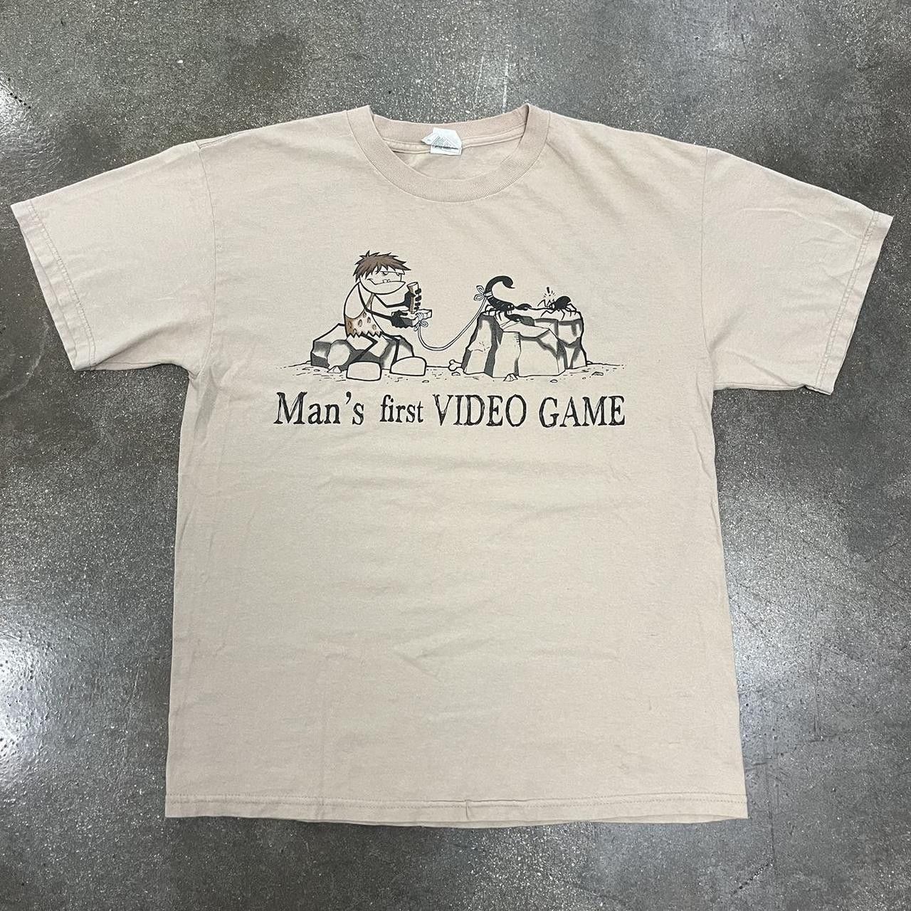 Vintage VTG 2000s Man’s First Video Comic Funny Graphic T shirt Tan Size US L / EU 52-54 / 3 - 1 Thumbnail