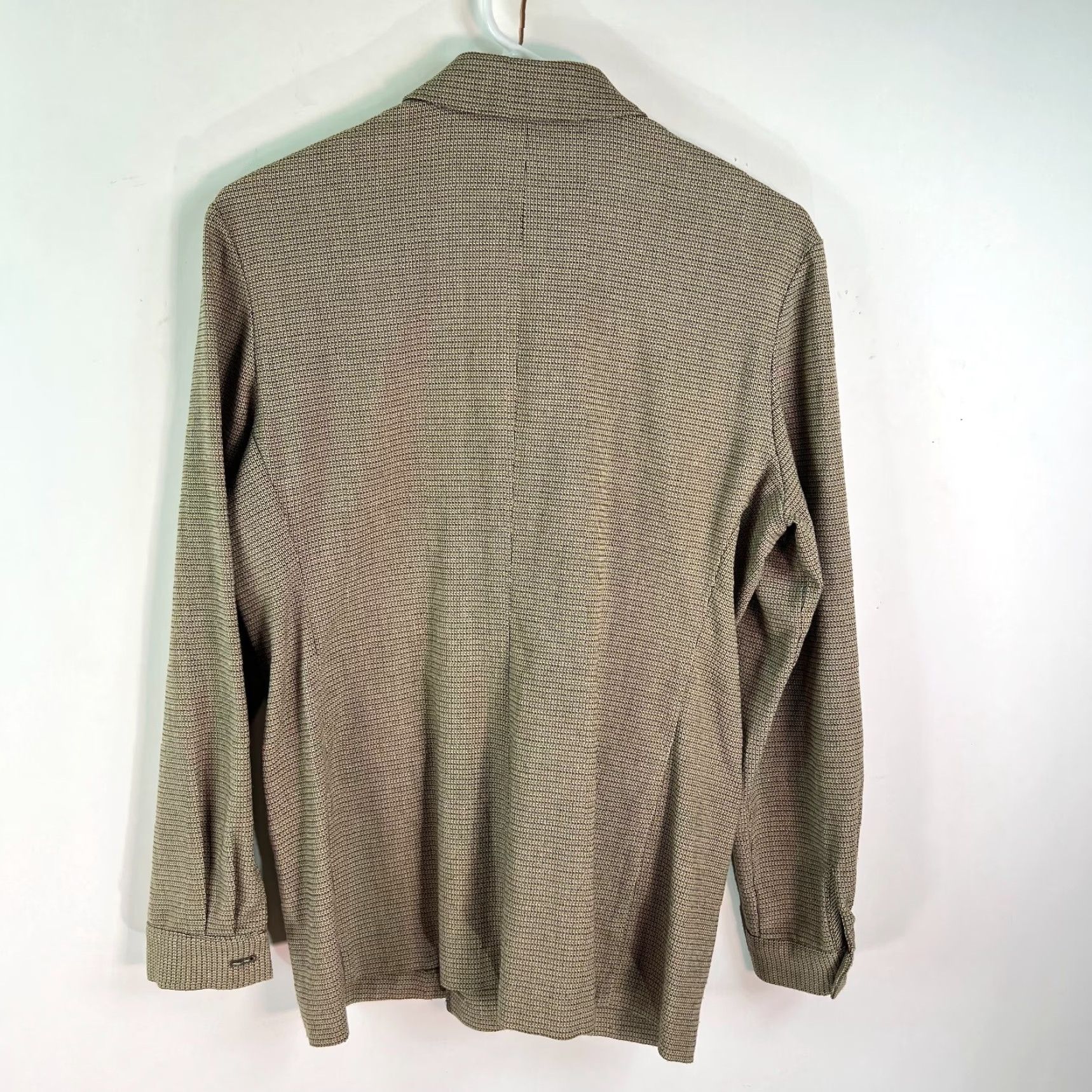 Vintage Norton McNaughton Blazer Jacket 10P Womens Collared Button Front Long Sleeves Tan Brown Solid Classic Casual Knit? Size L / US 10 / IT 46 - 2 Thumbnail