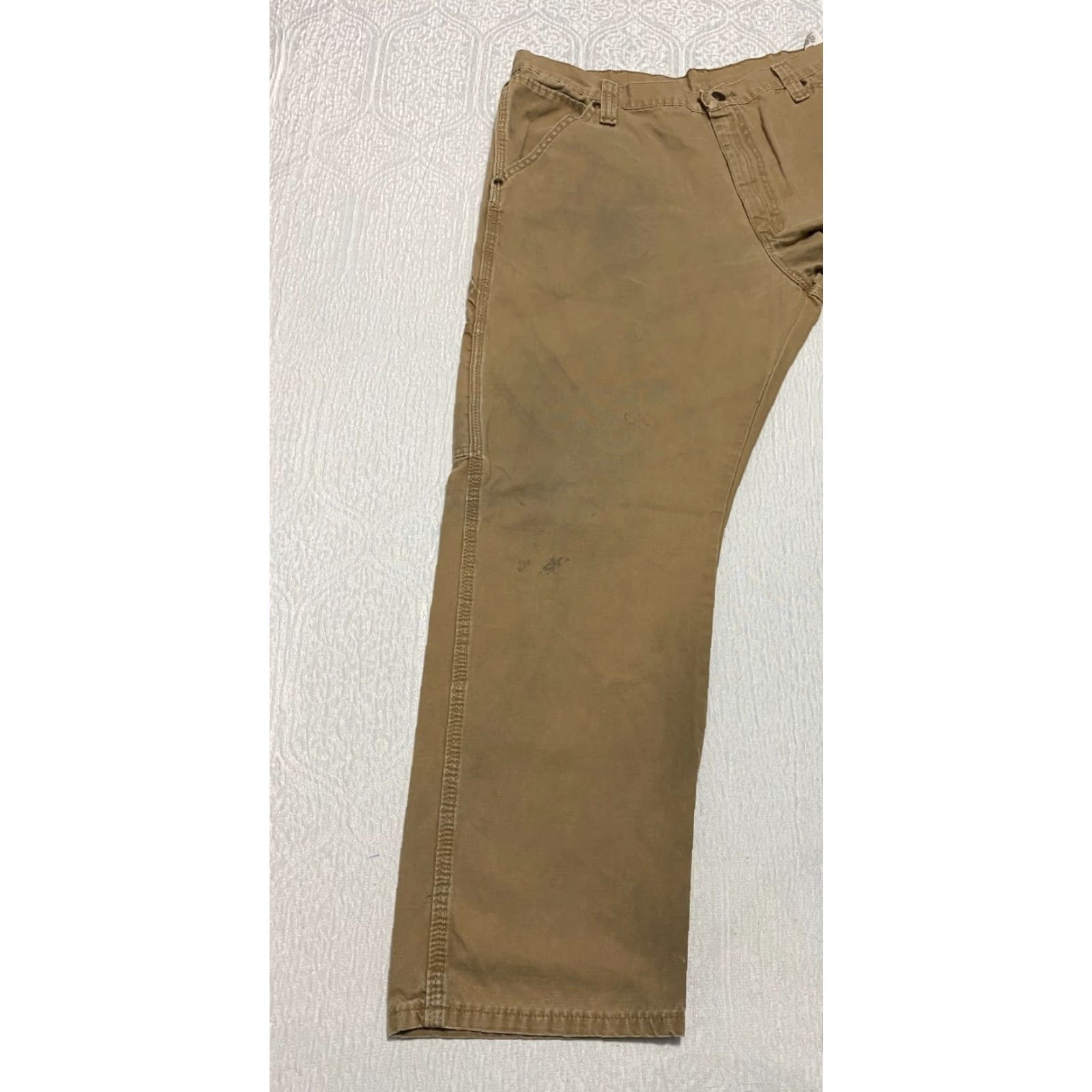 Wrangler VINTAGE Wrangler Workwear Carpenter Pants Men's 38x30 Brown Relaxed Work Pants Mens Brown 100% Cotton Wrangler Carpenter Pants Mens Size 38x30 Brown Size US 38 / EU 54 - 5 Thumbnail