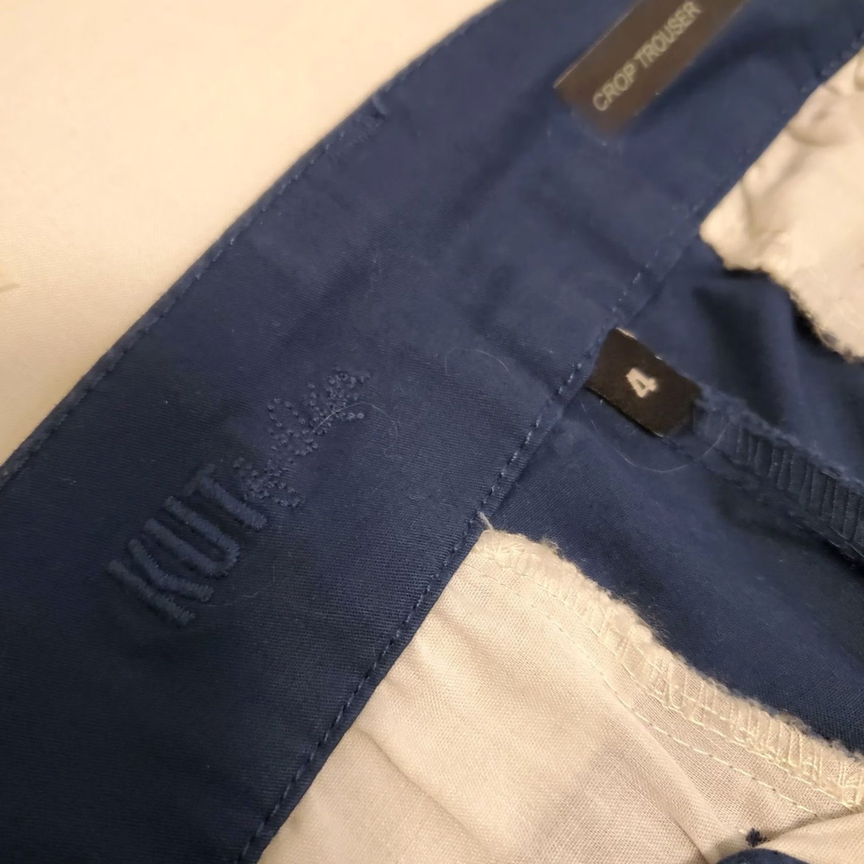 Vintage KUT From the Kloth Pants Sz 4 Women Dark Blue Crop Trousers Career Business Ankle Size 27" / US 4 / IT 40 - 4 Thumbnail