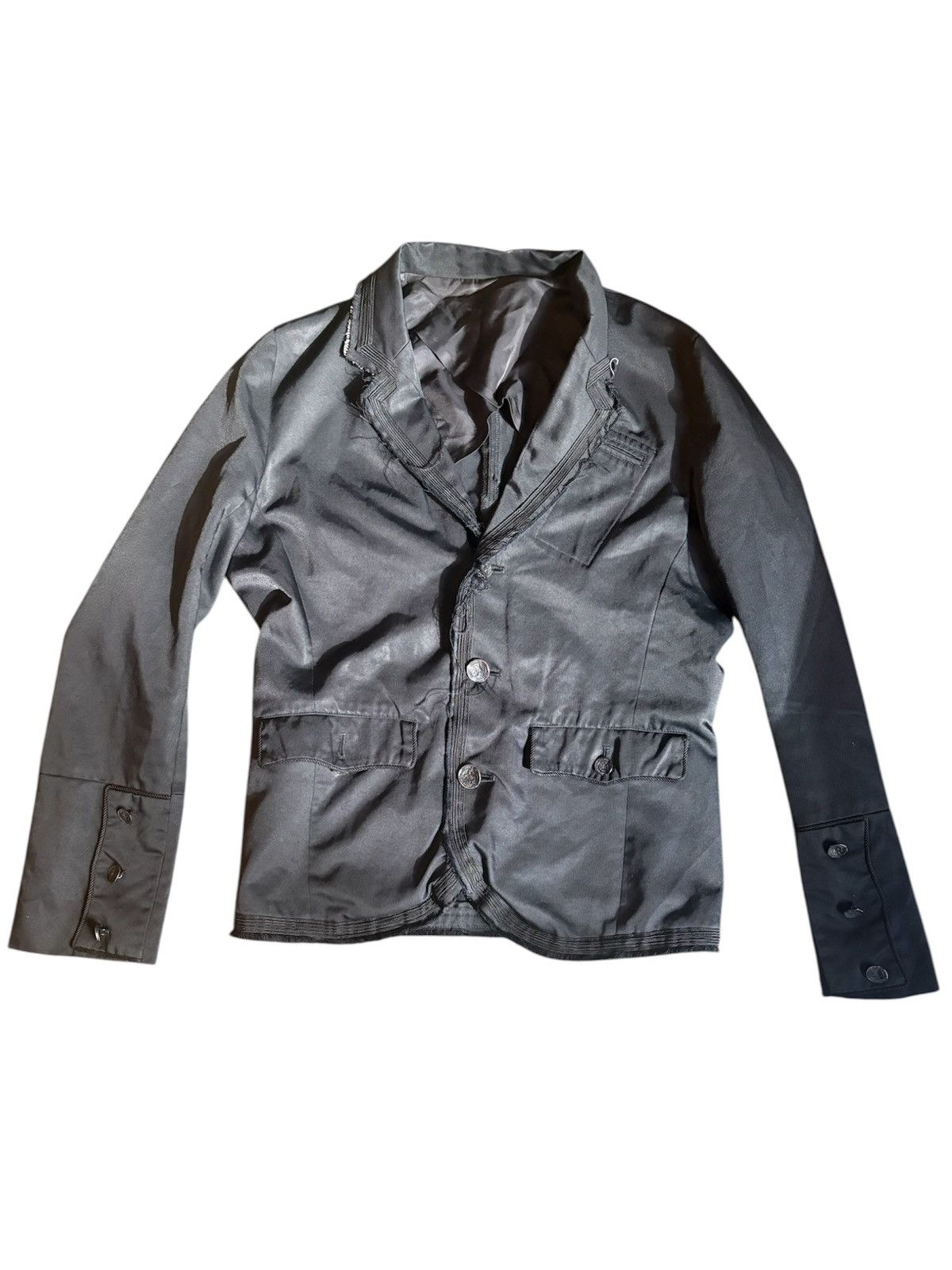 Undercover ARCHIVE Undercoverism "For Rebels" Waxed Distressed Blazer Size US L / EU 52-54 / 3 - 1 Thumbnail