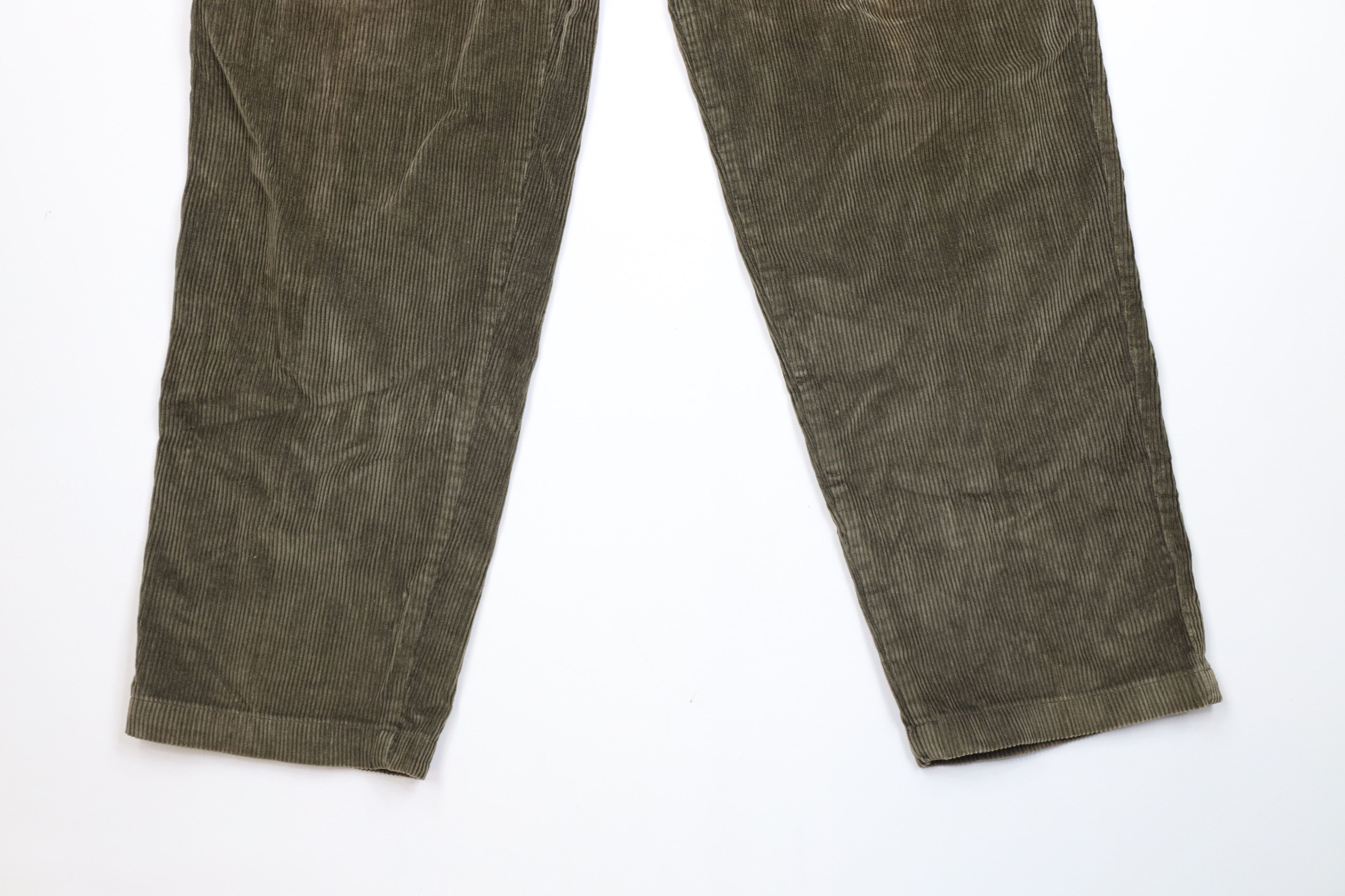 Vintage Vintage 90s Streetwear Pleated Wide Leg Corduroy Pants Green Size US 36 / EU 52 - 4 Thumbnail