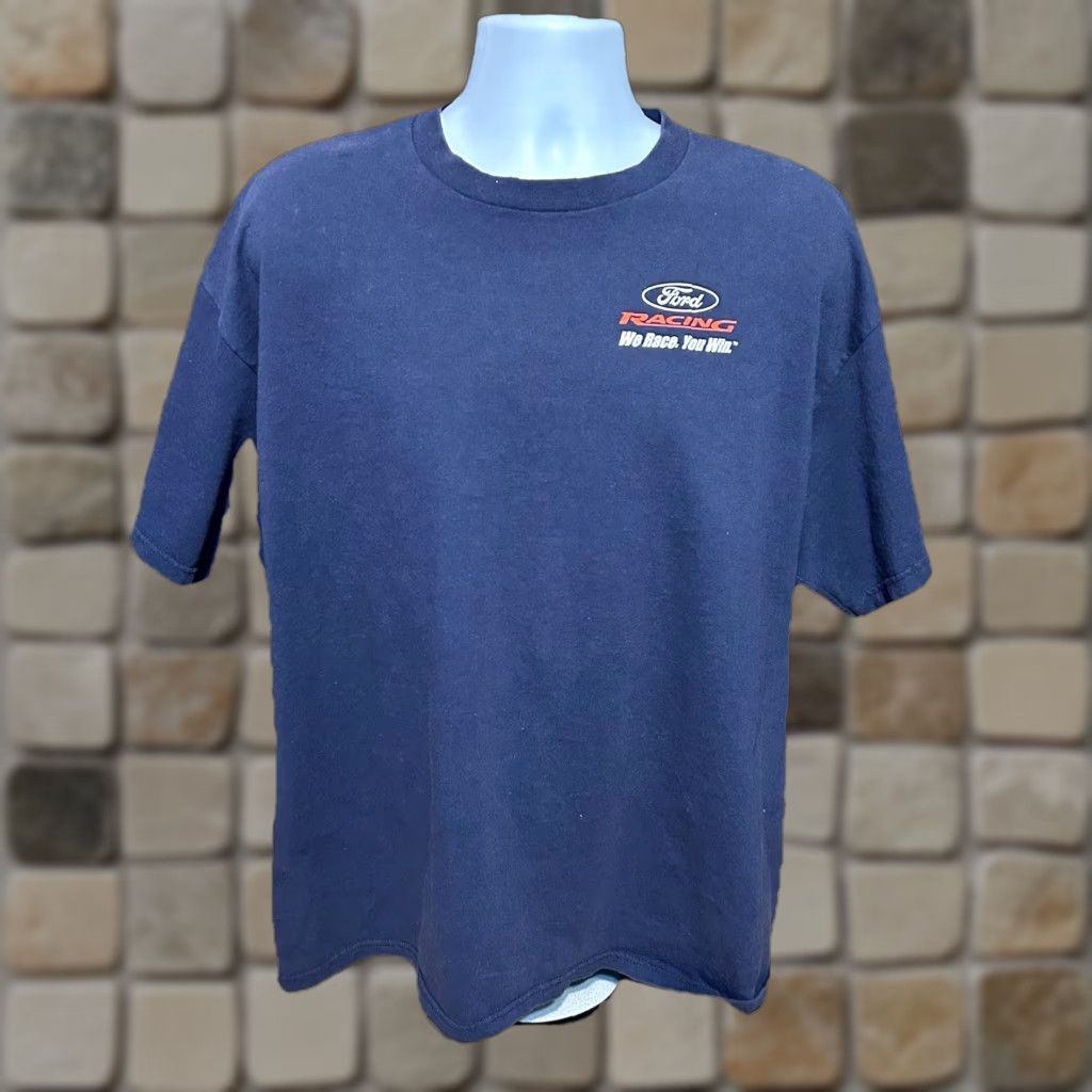 Delta VINTAGE Delta Pro Weight Ford Racing Fusion 06 Shirt Men XL Navy Blue Short Sleeve Crew Neck Graphics Logo 2000s Mens TX Size US XL / EU 56 / 4 - 1 Thumbnail