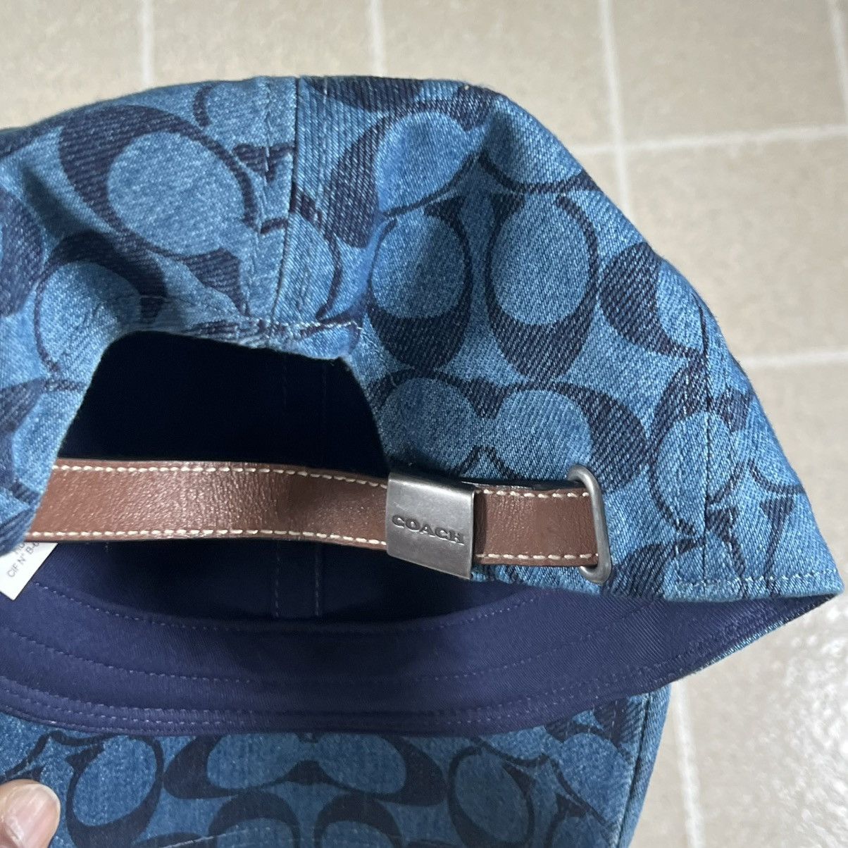 Coach COACH ALLOVER SIGNATURE LOGO JACQUARD BASEBALL CAP HAT Denim Size ONE SIZE - 8 Thumbnail