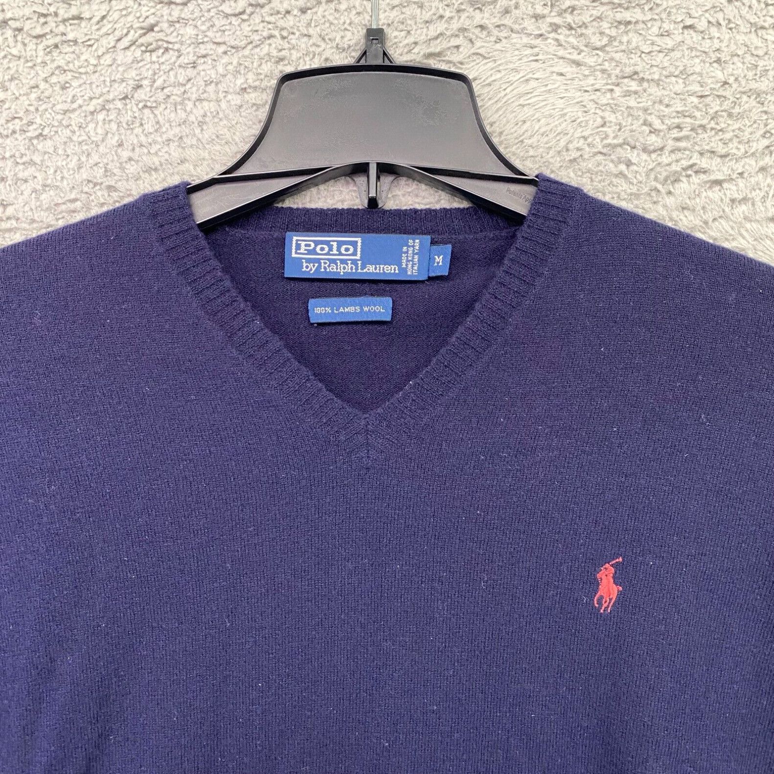 Polo popular Ralph Lauren Mens XXL SLIM FIT Light Weight Blue 100% Lambs Wool Sweater