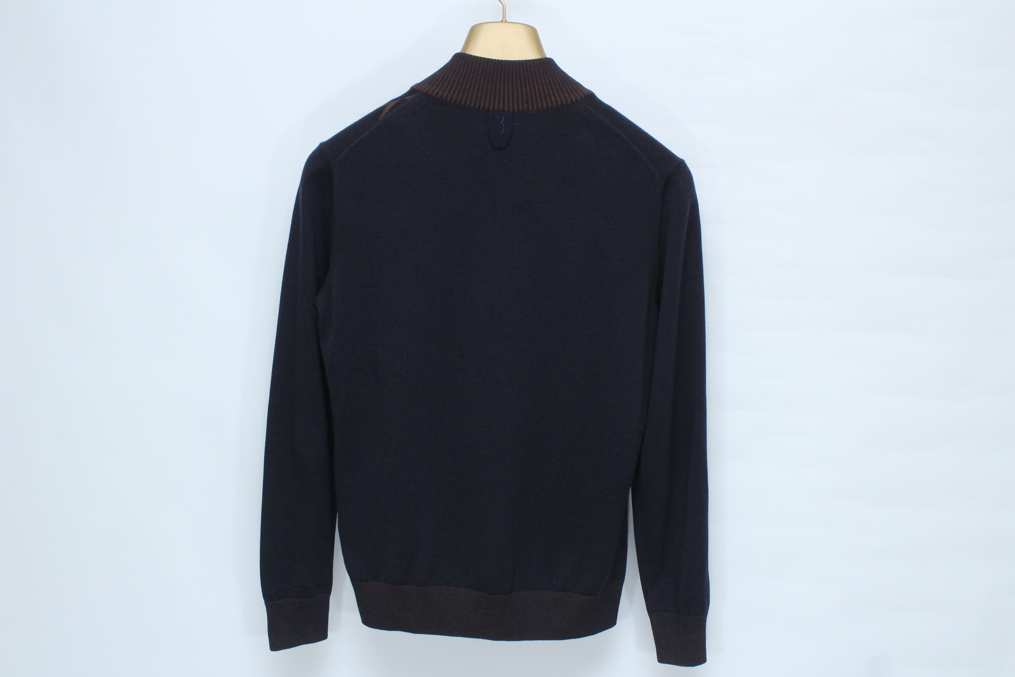Billionaire Couture Billionaire Couture Italy FW19 Wool Cotton Zip Mock Pullover Size US S / EU 44-46 / 1 - 4 Thumbnail