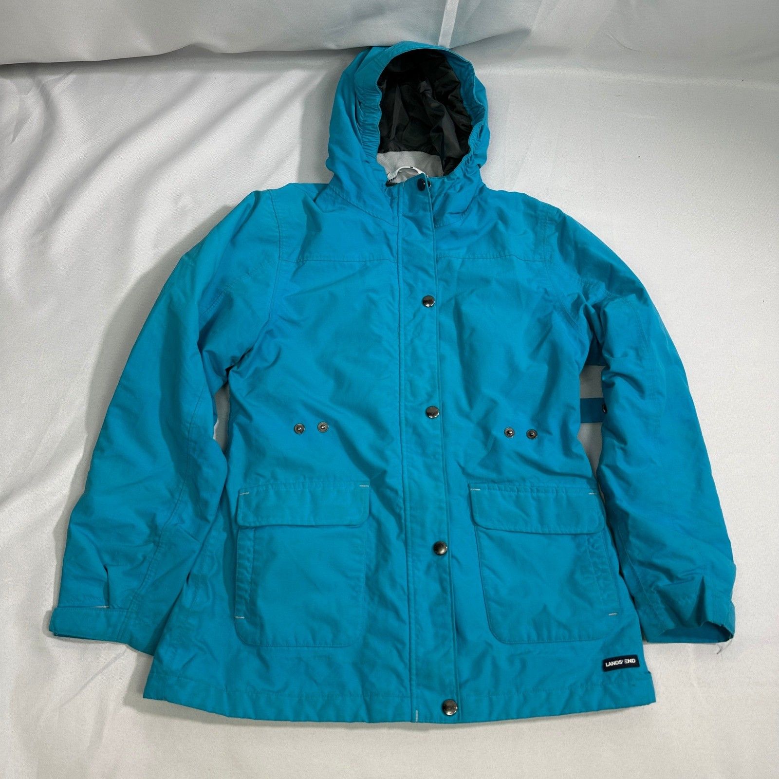 Lands' End Lands' End Girls Size 14 Waterproof Hooded Parka Jacket Size XS / US 0-2 / IT 36-38 - 1 Thumbnail