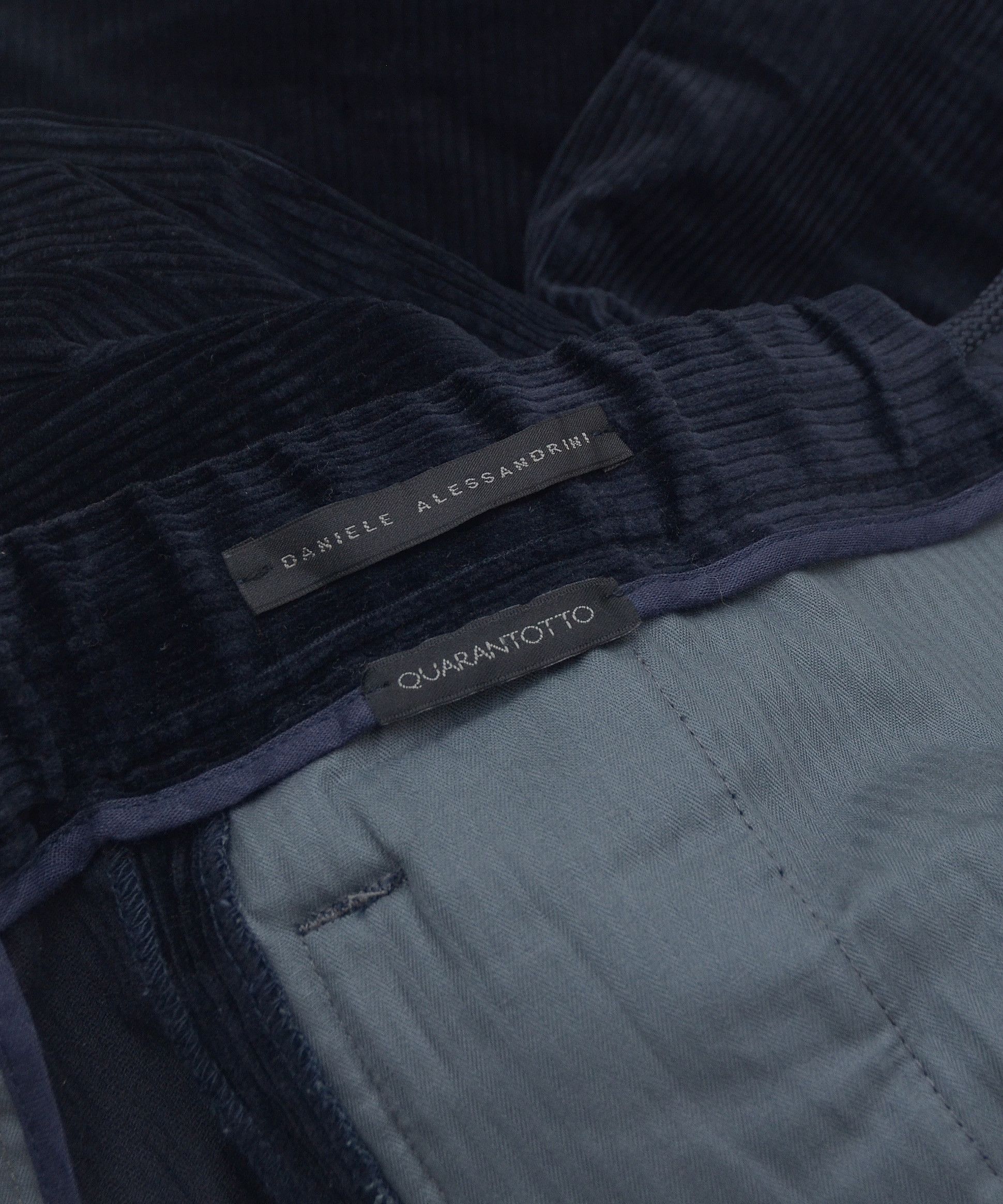Daniele Alessandrini × Designer Daniele Alessandrini Quarantotto Navy Corduroy Velor Pants Size US 33 - 8 Thumbnail