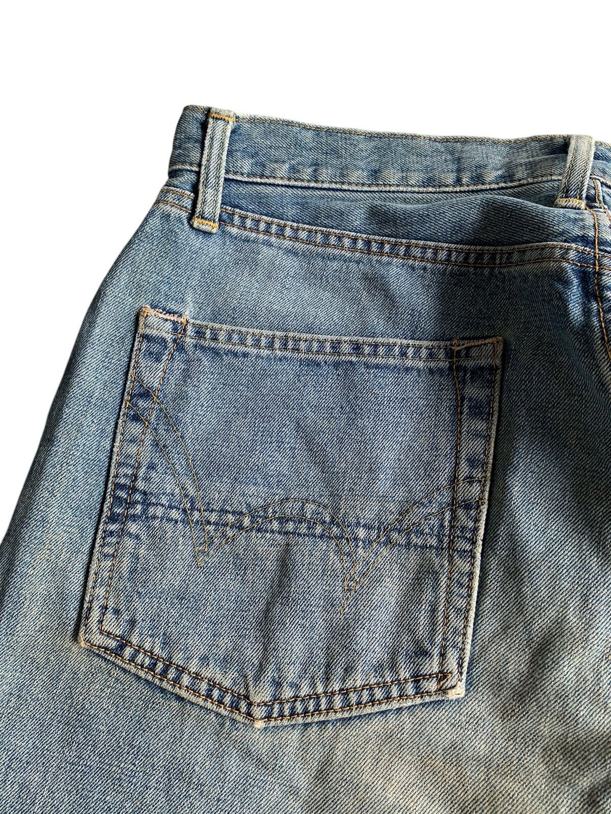 Kapital VINTAGE EDWIN 505 BAGGY SELVEDGE FADED DISTRESSED DENIM Size US 33 - 12 Thumbnail