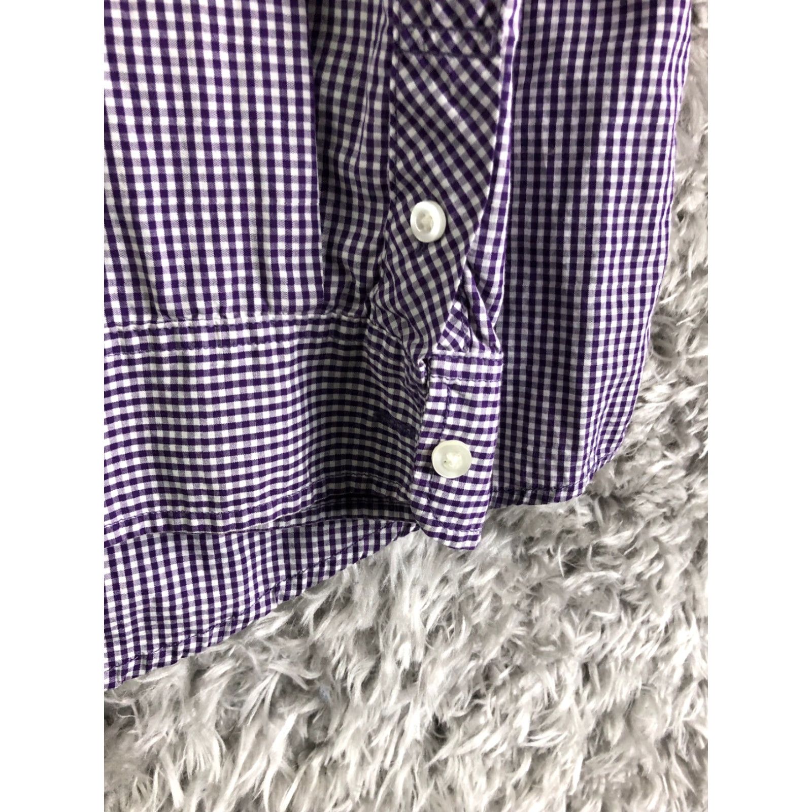 American Eagle Outfitters American Eagle Mens XL Purple Plaid Long Sleeve Spread Collar Shirt Size US XL / EU 56 / 4 - 3 Thumbnail