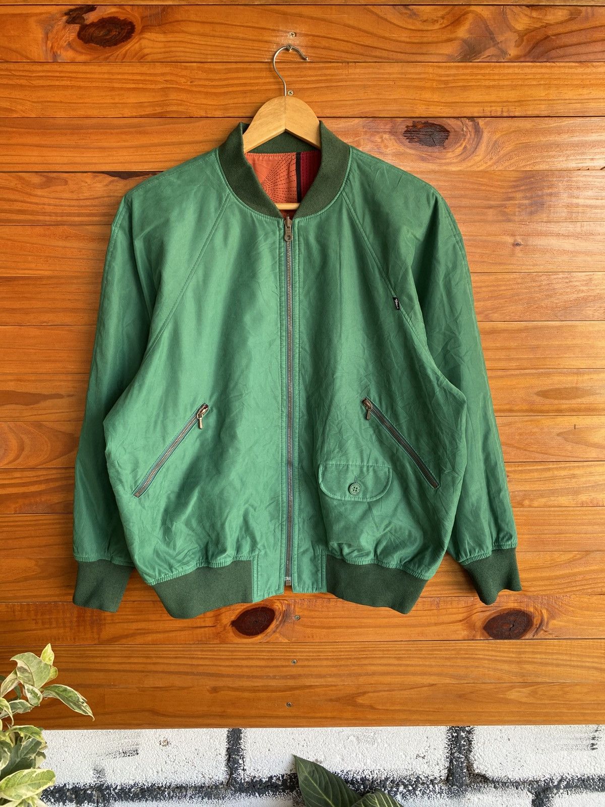 Japanese Brand Vintage Japanese Reversible Bomber Green Flight Jacket Size US L / EU 52-54 / 3 - 13 Thumbnail