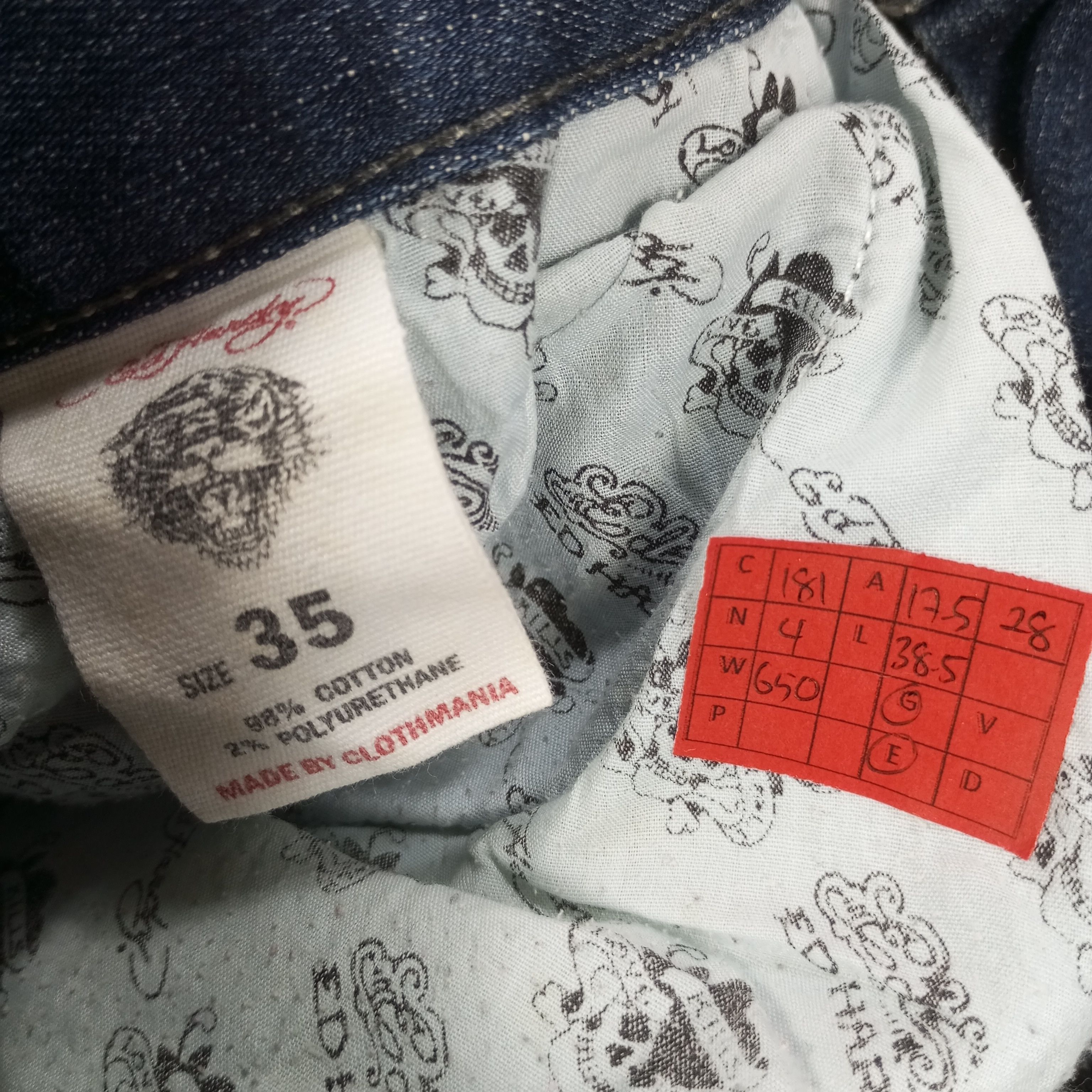Christian Audigier × Ed Hardy × Vintage Ed Hardy Skulls Design Streetwear Style Jeans Size US 35 - 13 Thumbnail