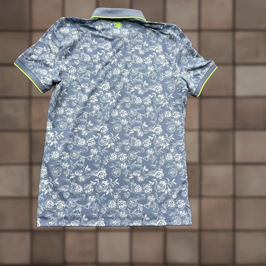G/FORE G/Fore Polo Shirt Mens Small Blue Floral Pattern Performance Golf Stretch Shirt Size US S / EU 44-46 / 1 - 1 Thumbnail