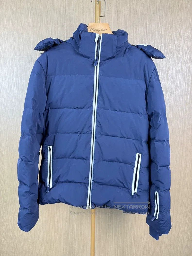 Fendi Hooded Patch Leather Puffer Jacket