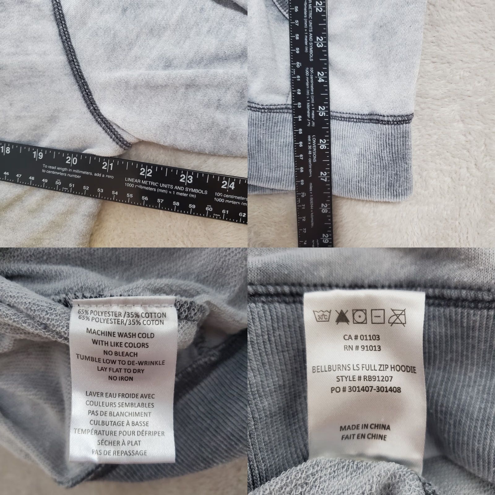 Vintage VINTAGE Robert Barakett Hoodie Mens L Gray Bellburns Long Sleeve Full Zip No Drawstring Size US L / EU 52-54 / 3 - 8 Thumbnail