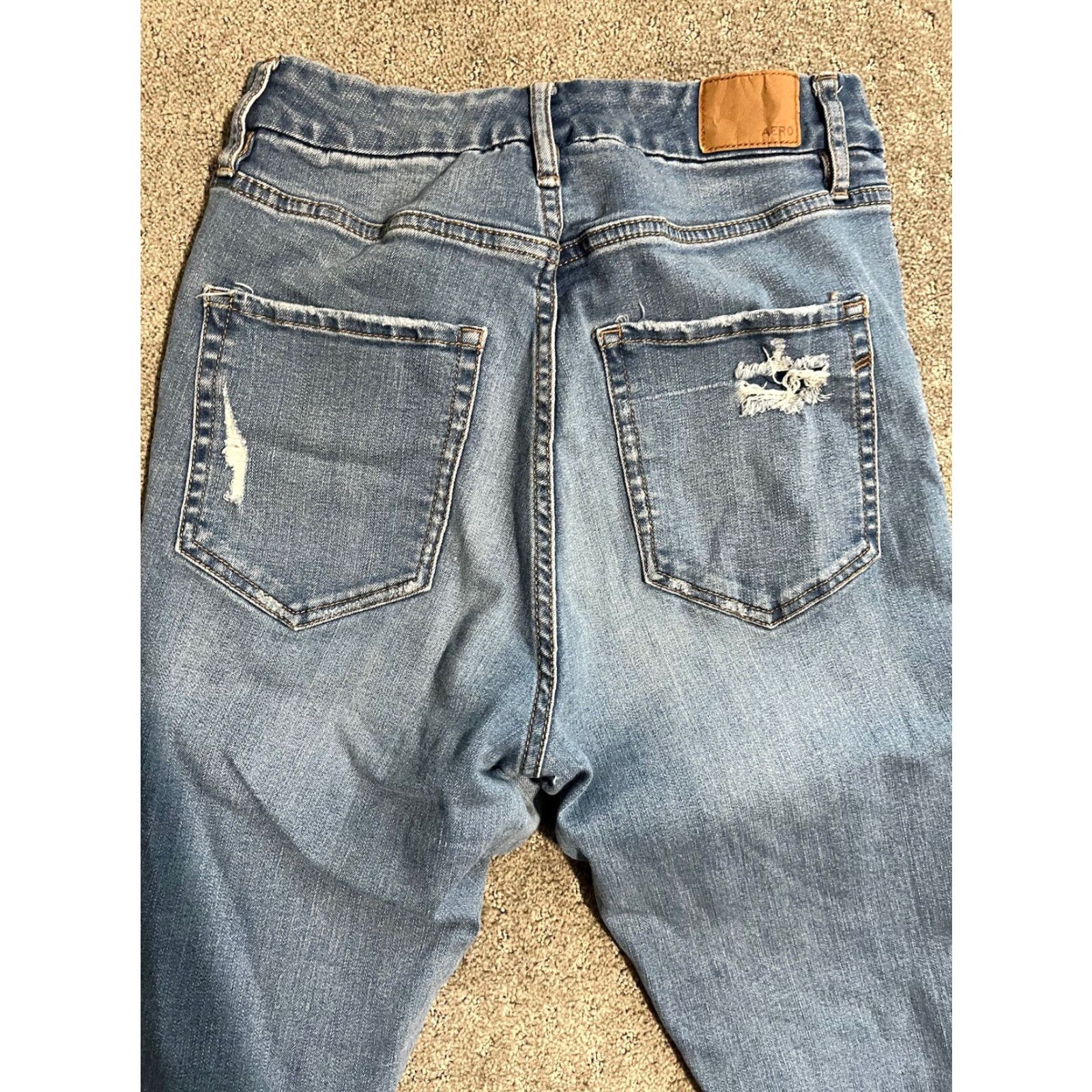 Vintage Aeropostale Jeans Womens Size 8 High Rise Curvy Jegging Blue Denim Slim Stretch Size 30" / US 8 / IT 44 - 2 Thumbnail