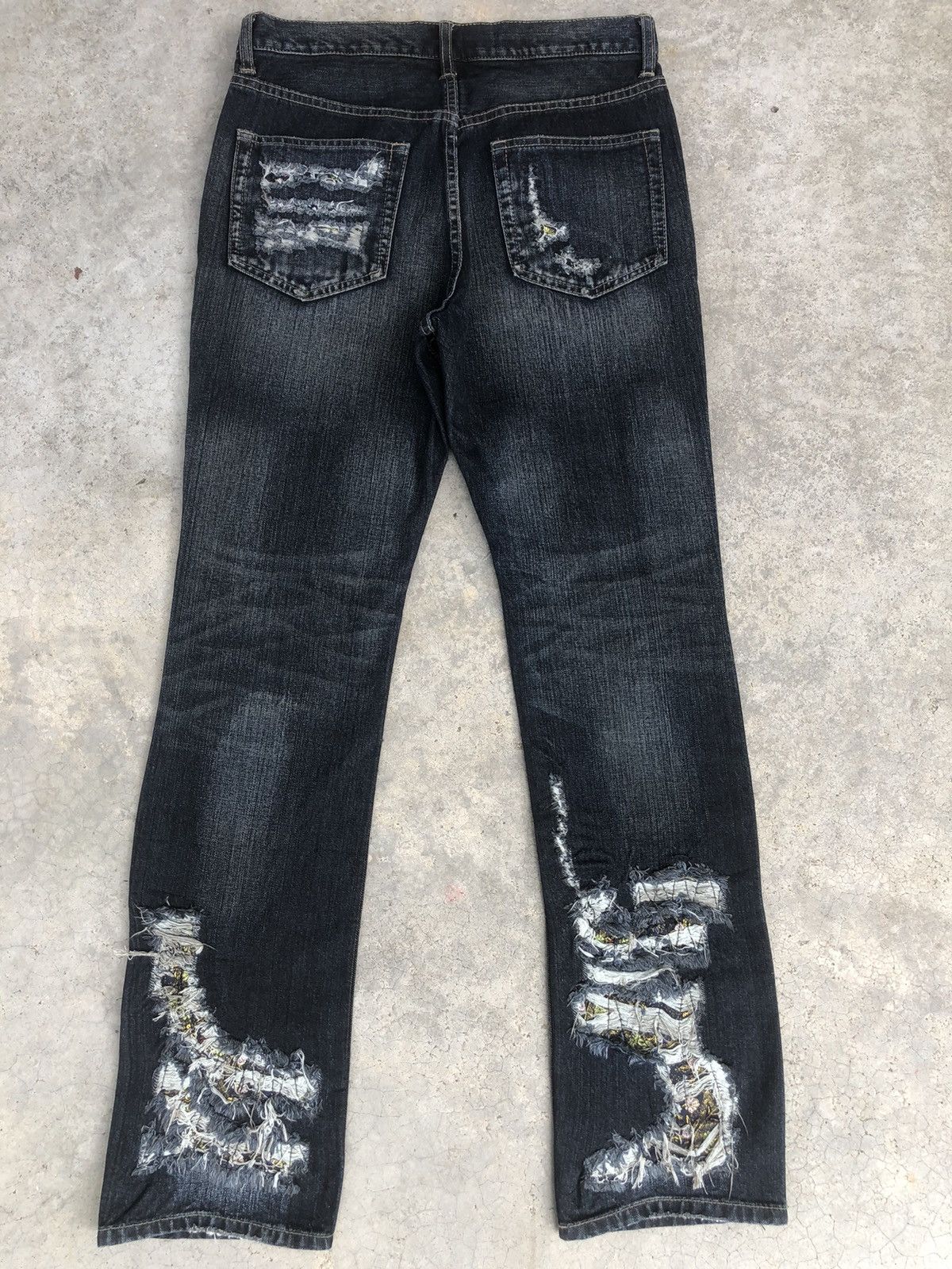 PPFM Japanese PPFM Distressed Patchwork Jeans Size US 31 - 2 Thumbnail