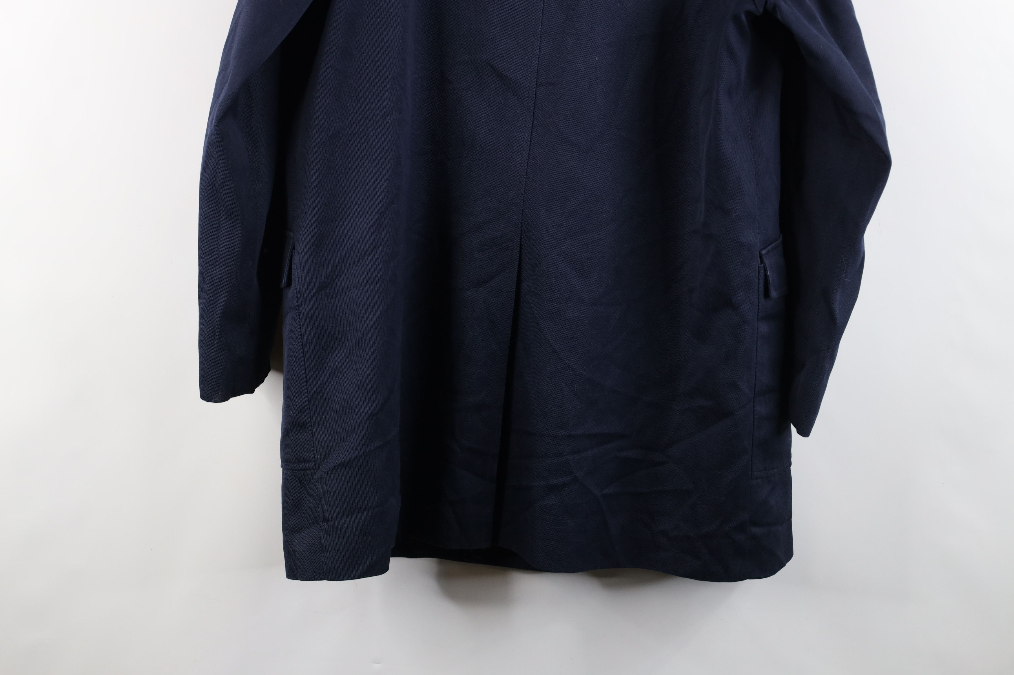 Vintage Vintage 40s 50s Full Button Trench Coat Rain Jacket Blue USA Size L / US 10 / IT 46 - 14 Thumbnail