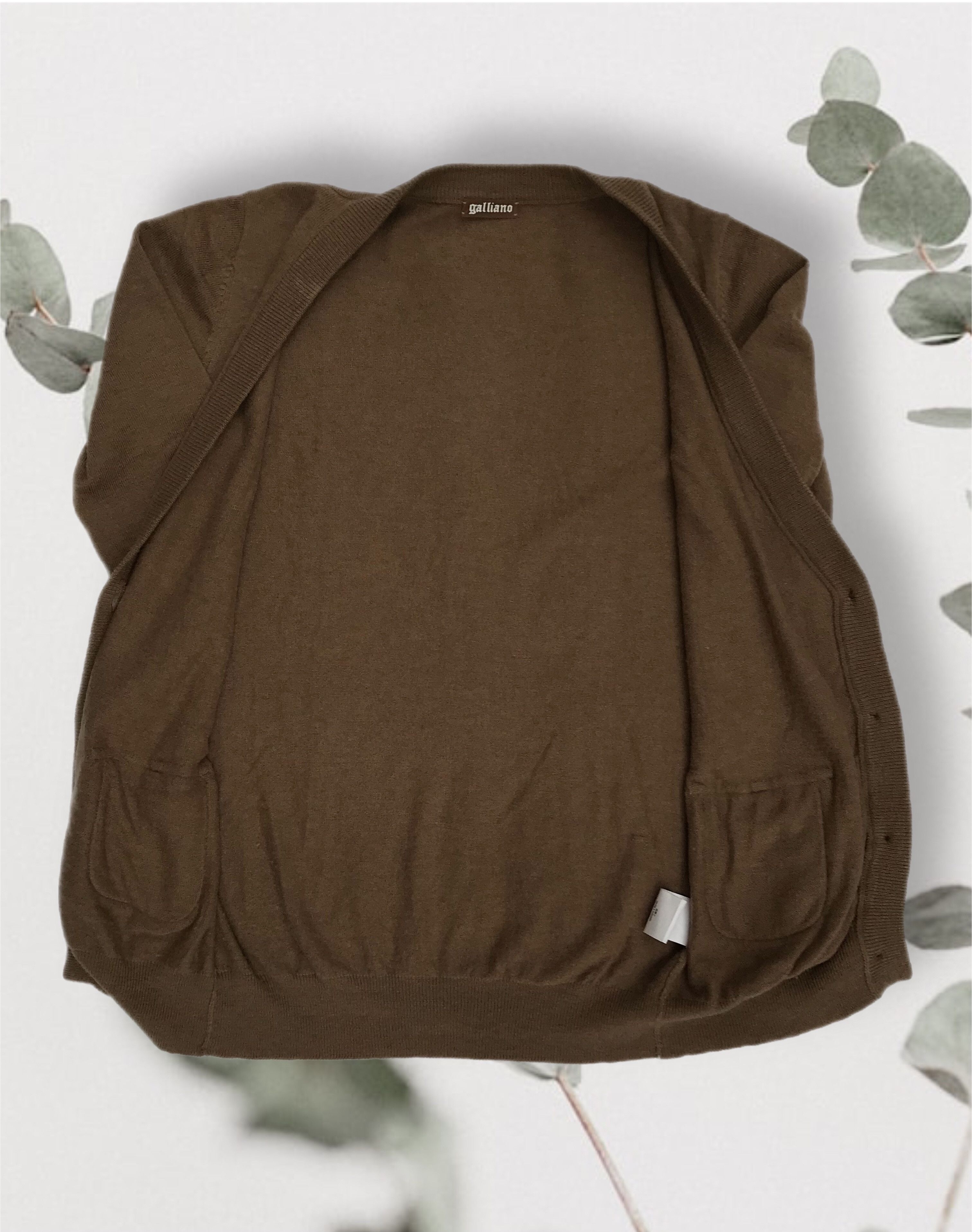 John Galliano John Galliano Cardigan Knit Lana Wool Button Brown Size XS / US 0-2 / IT 36-38 - 4 Thumbnail