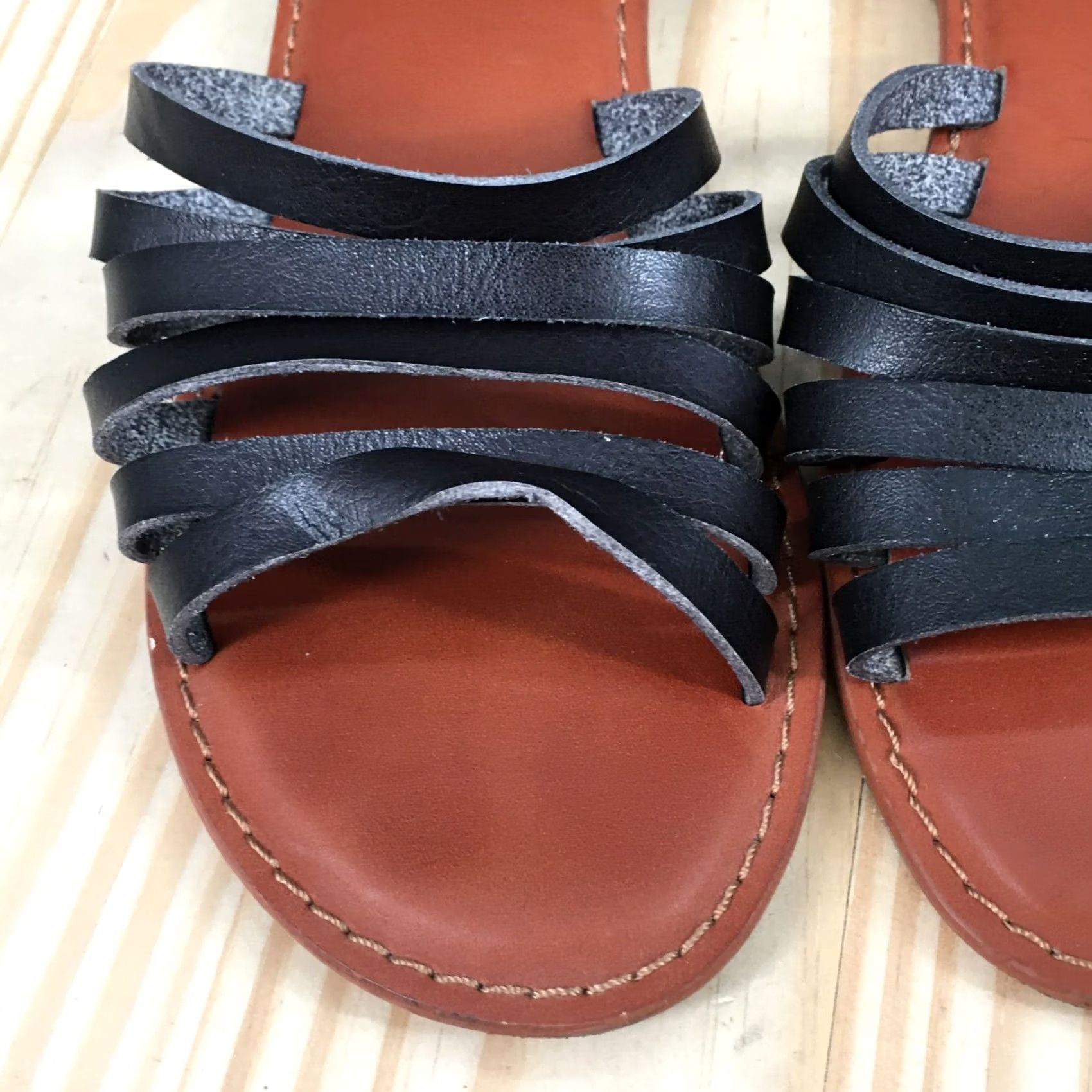 American Eagle Outfitters American Eagle Outfitters Sandal Womens 6 Black Strappy Gladiator Open Toe Flats Size US 6 / IT 36 - 6 Thumbnail