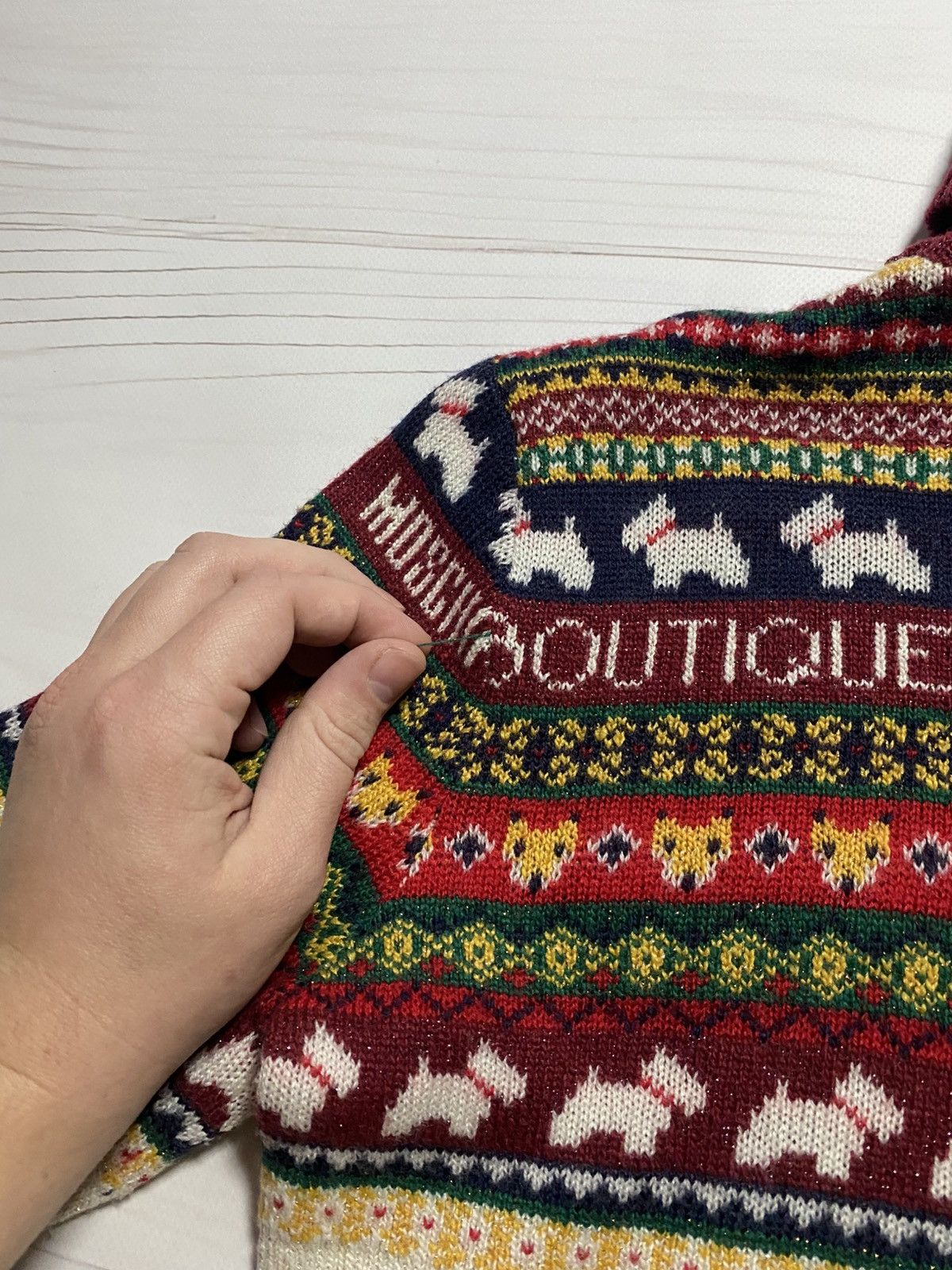 Boutique Moschino Rare Boutique Moschino Multicolour Logo knit wool sweater Size S / US 4 / IT 40 - 18 Thumbnail