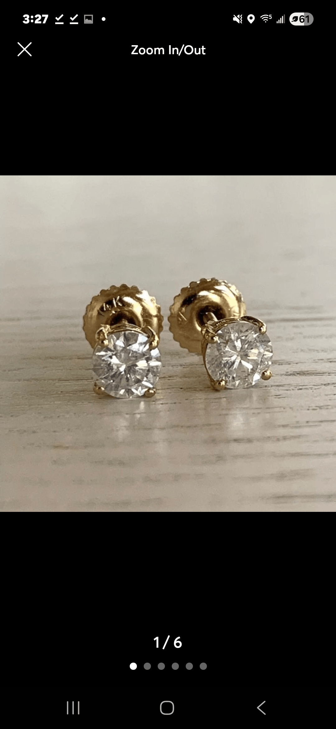 1Ct Princess Cut Lab-Created Diammen's Stud Earring