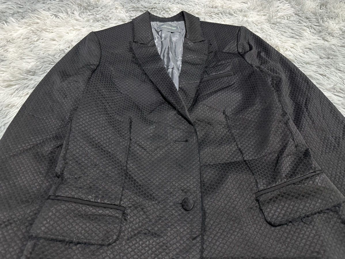 Zadig & Voltaire 🔥Y2K Vintage Zadig & Voltaire Raw Edge Blazer Jacket Size XS / US 0-2 / IT 36-38 - 2 Thumbnail