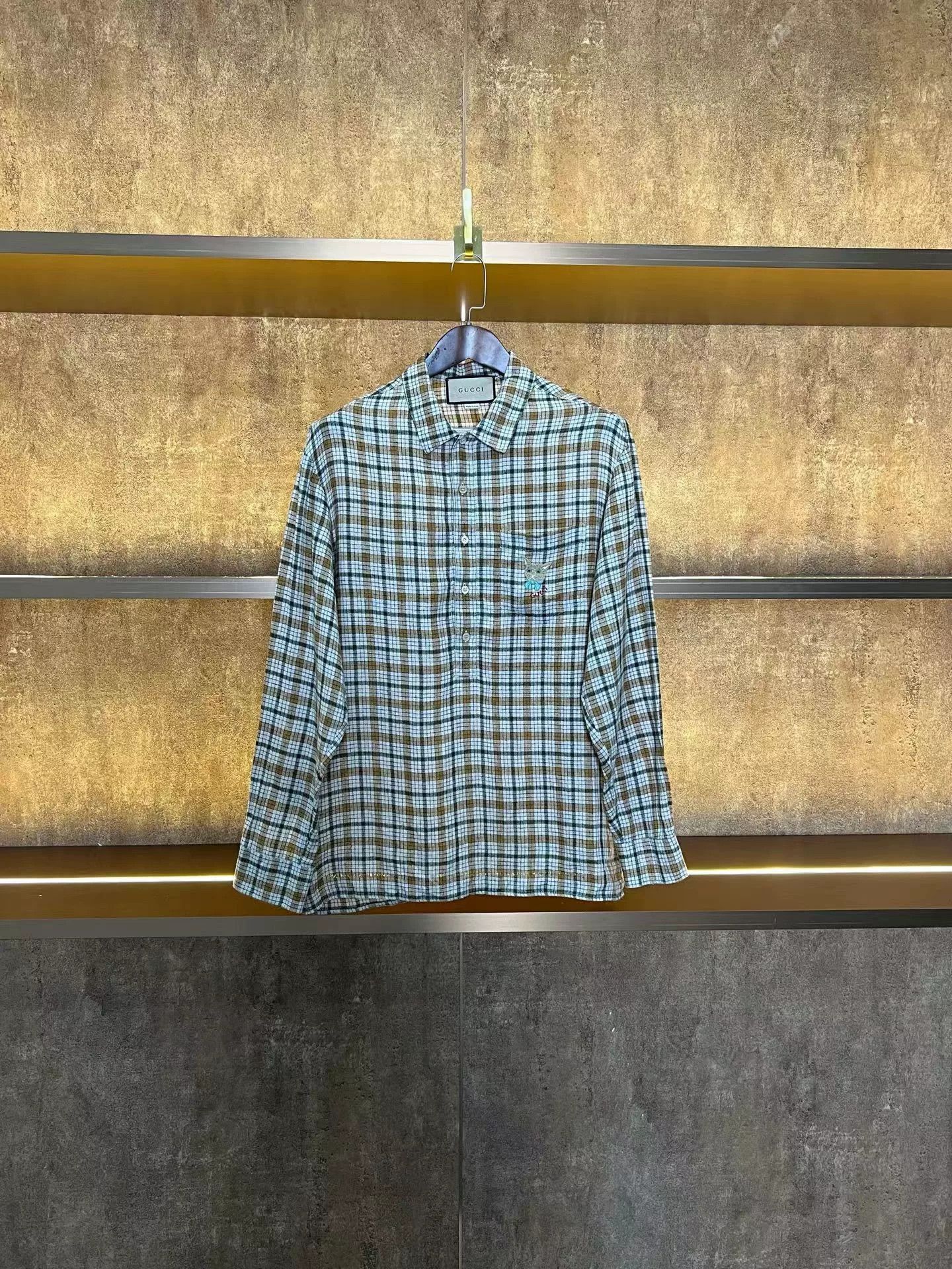 Gucci Gucci Cat Embroidery Plaid Linen Shirt 46 Size US S / EU 44-46 / 1 - 1 Thumbnail