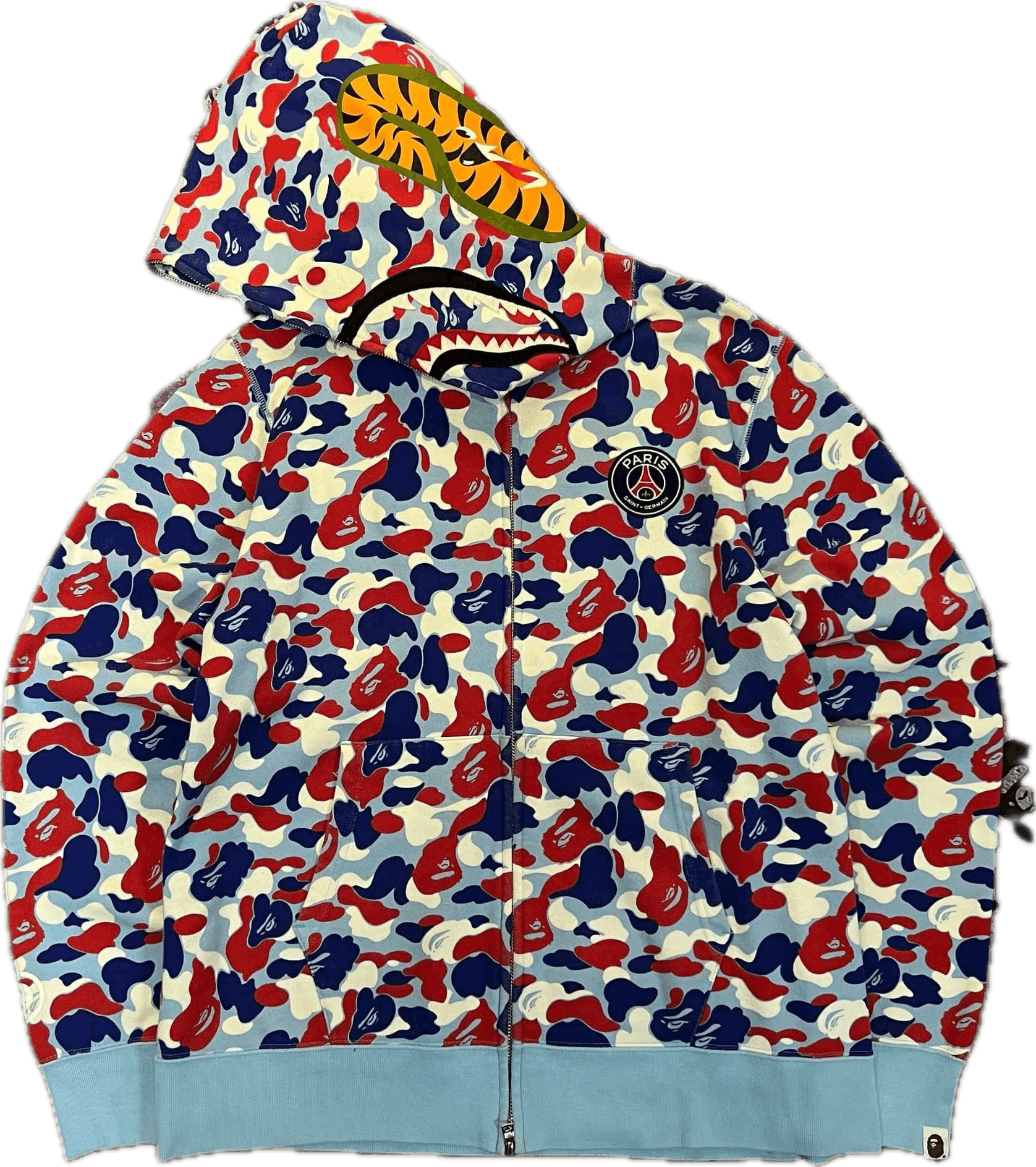 Bape BAPE X PARIS SAINT GERMAIN PSG SHARK FULL ZIP HOODIE Grailed