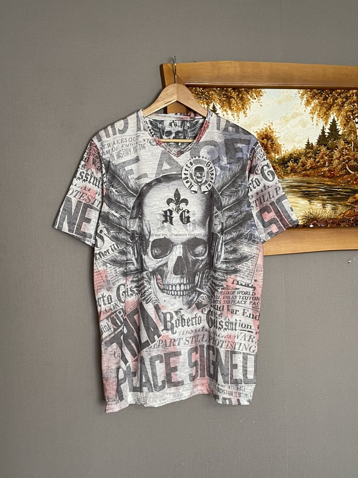Vintage Affliction Rock Revival Skull Tribal All Over Print Tee y2k Size US L / EU 52-54 / 3 - 13 Thumbnail