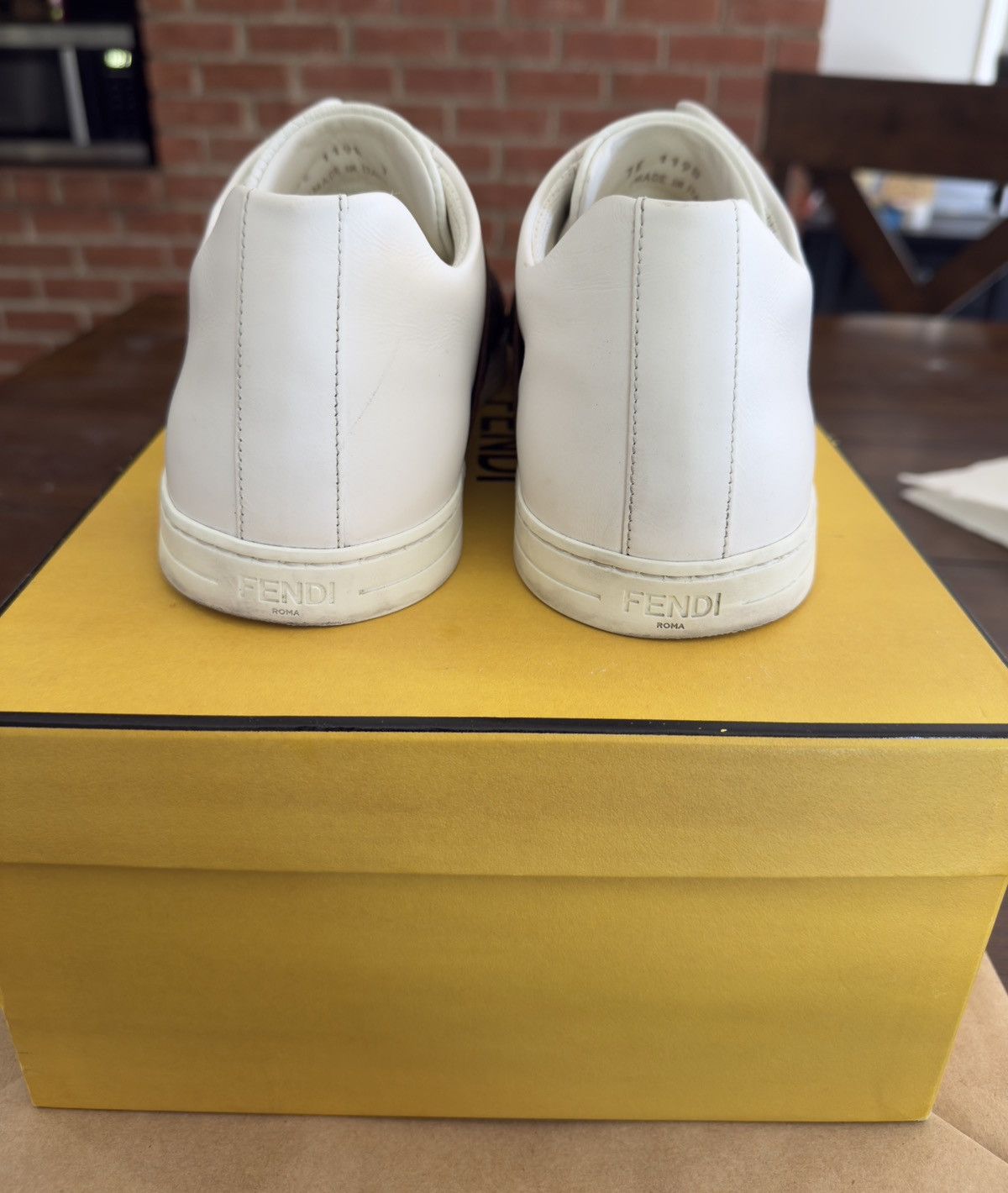 Fendi Logo Calf Leather White Sneakers Size US 7 / EU 40 - 3 Thumbnail
