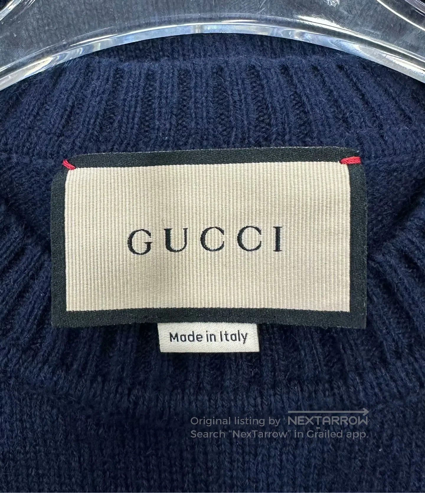 Gucci Guicci Dark Blue Cashmere Gold Buckle Chain Knit Short-sle Size US S / EU 44-46 / 1 - 3 Thumbnail