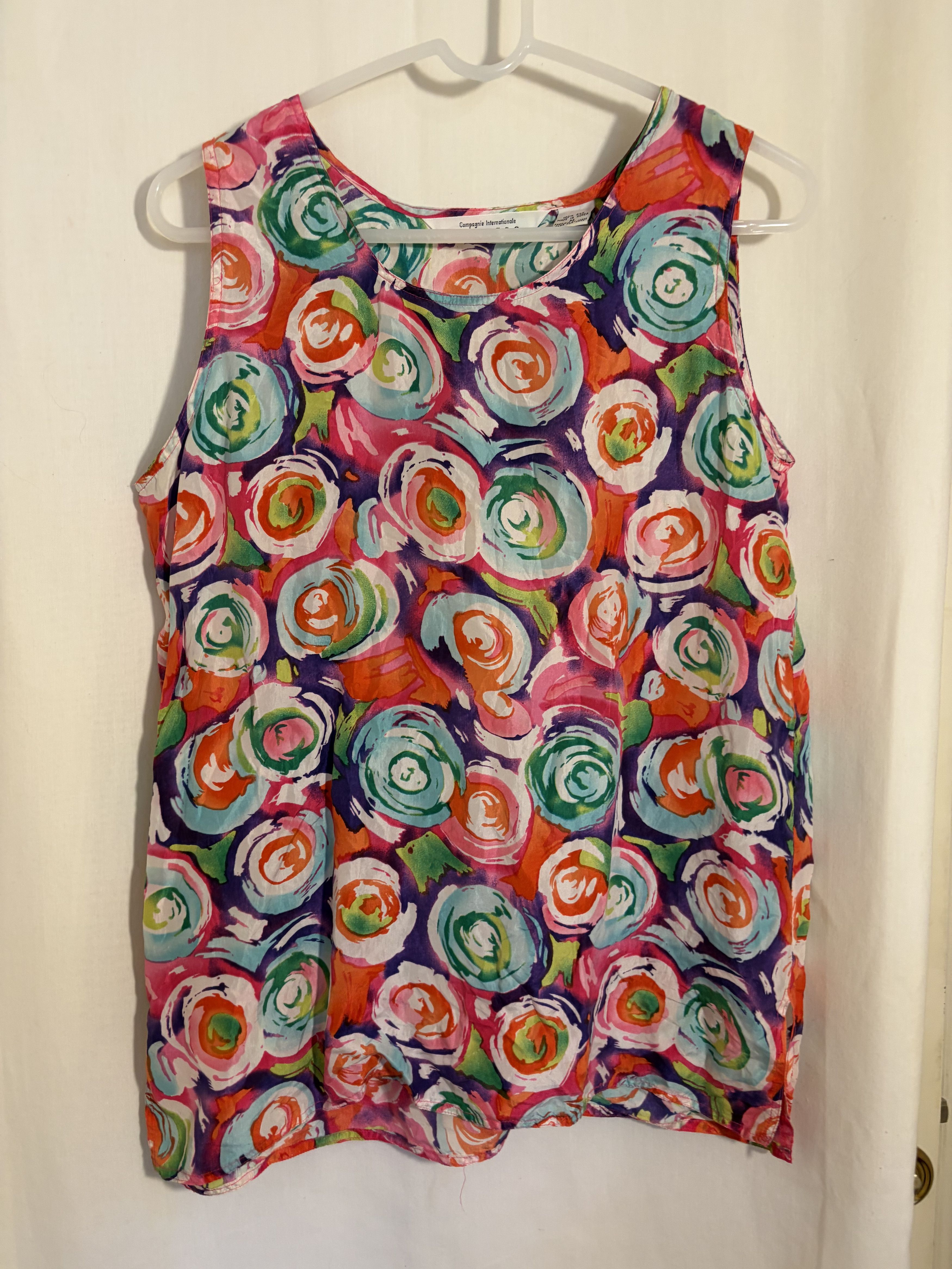Express Vintage Express 100% Silk Floral Sleeveless Top- M Size M / US 6-8 / IT 42-44 - 1 Thumbnail