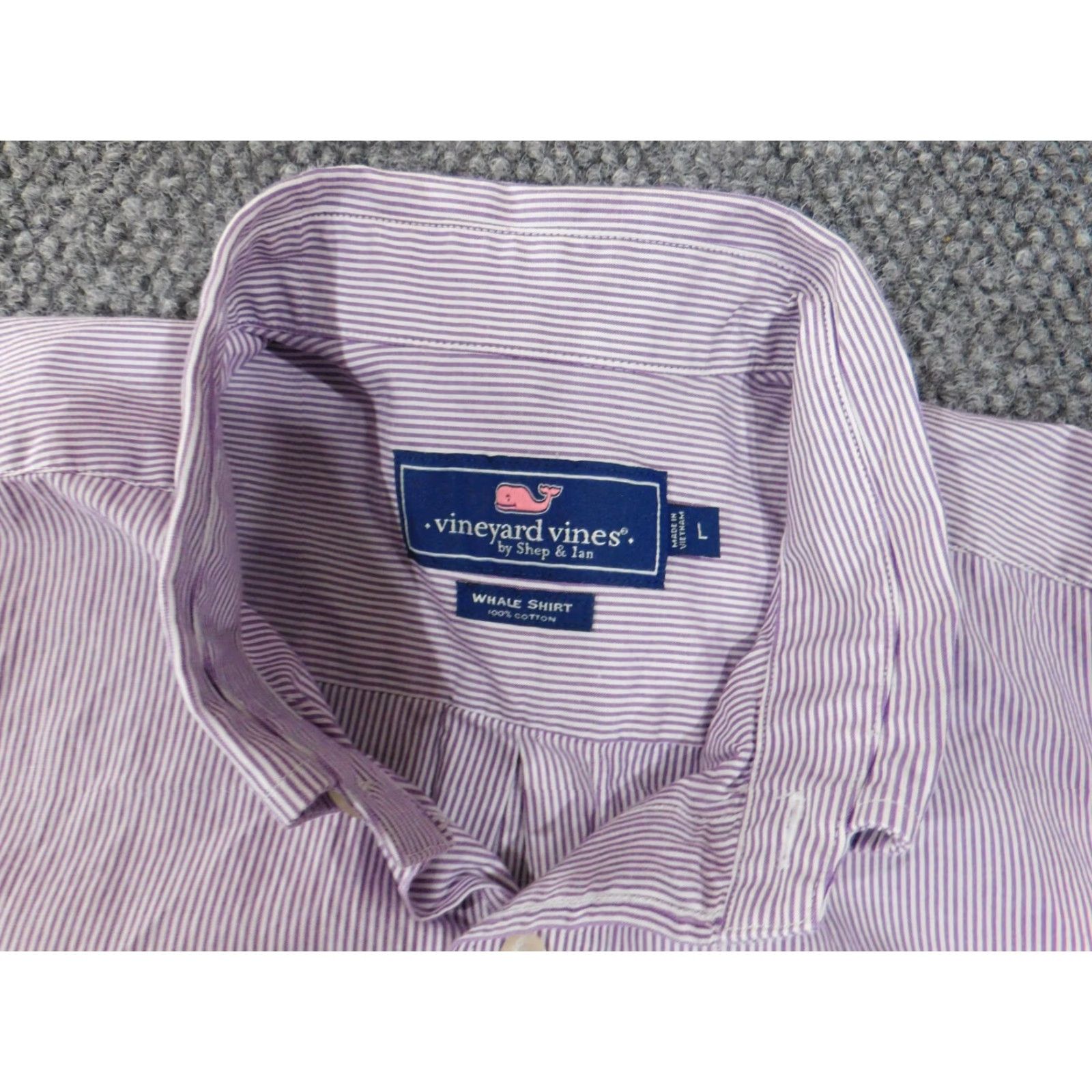 Vineyard Vines Vineyard Vines Shirt Button-Up Striped Purple Logo 2XL Mens Long Sleeve Collared Cotton Button-Down Classic Whale Vintage No Size US XXL / EU 58 / 5 - 6 Thumbnail