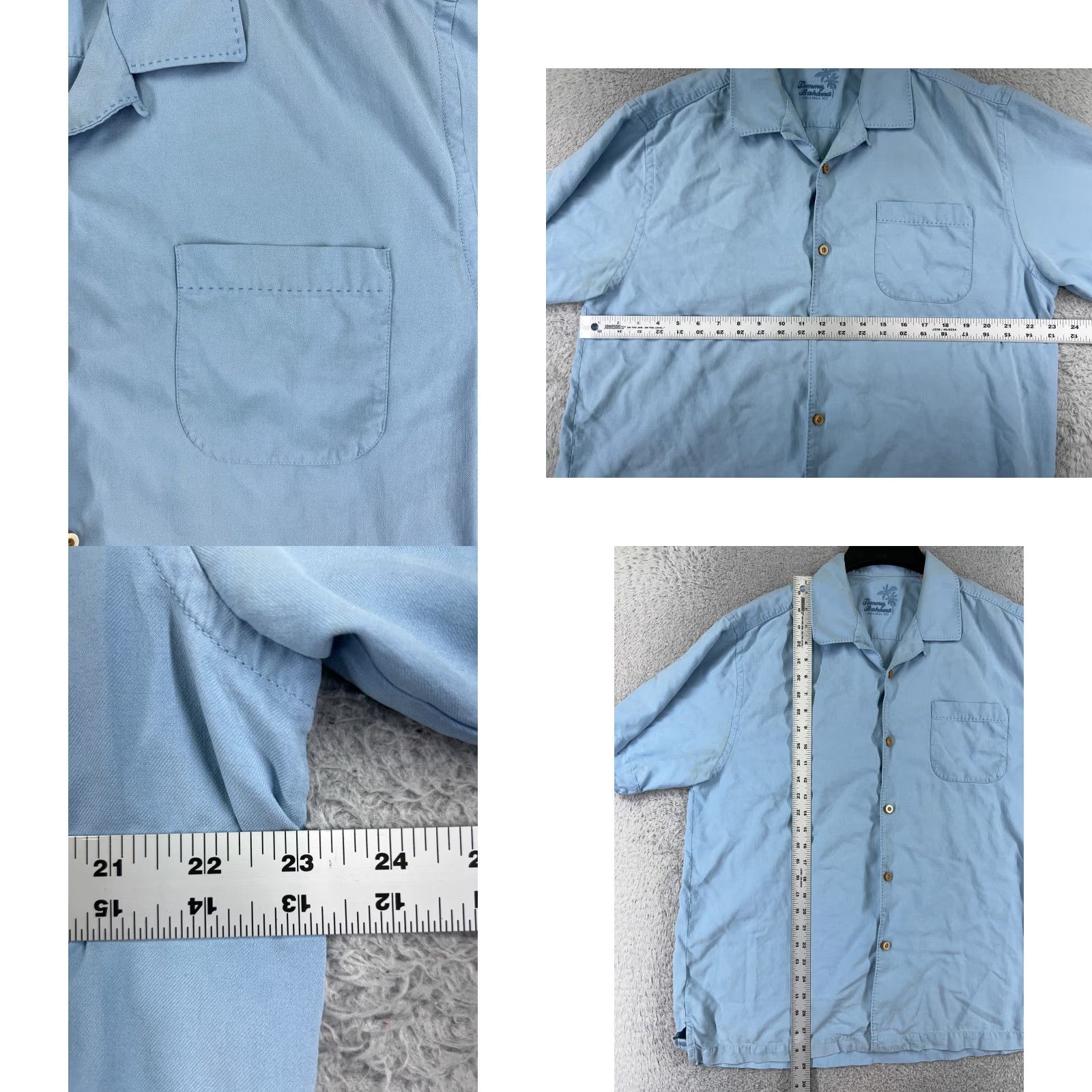 Tommy Bahama Tommy Bahama Shirt Men L Blue Button-Up Silk Hawaiian Vacation Resort Aloha Beach 40 in Chest Pockets Short Sleeve Button-Up, Casual, Travel Mens Size US L / EU 52-54 / 3 - 8 Thumbnail