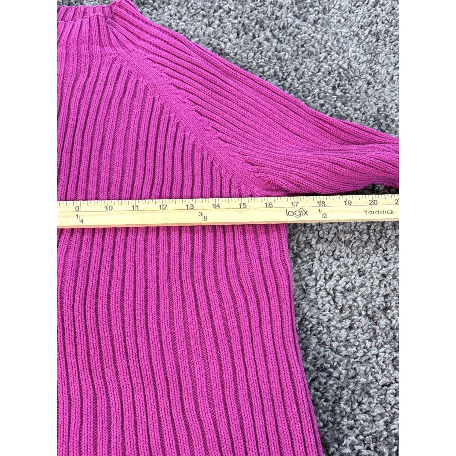 Vintage VINTAGE St John’s Bay Sweater Womens Tall L Pink Mock Neck 90s Chunky-Knit Pullover Size L / US 10 / IT 46 - 3 Thumbnail