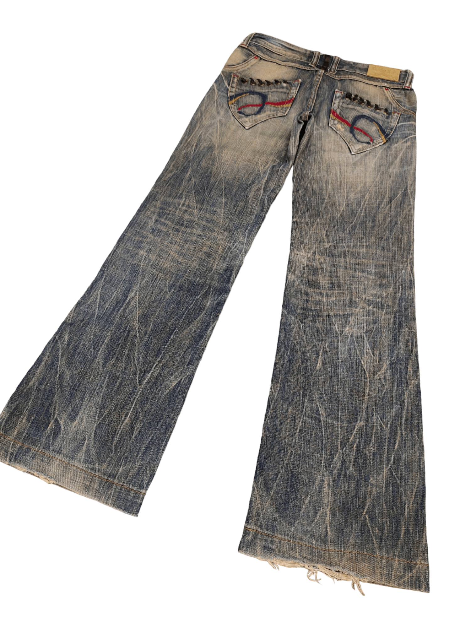 If Six Was Nine Flare Jeans Studio RP Lace Pocket Faded Bootcut Jpg Style Size US 27 - 12 Thumbnail