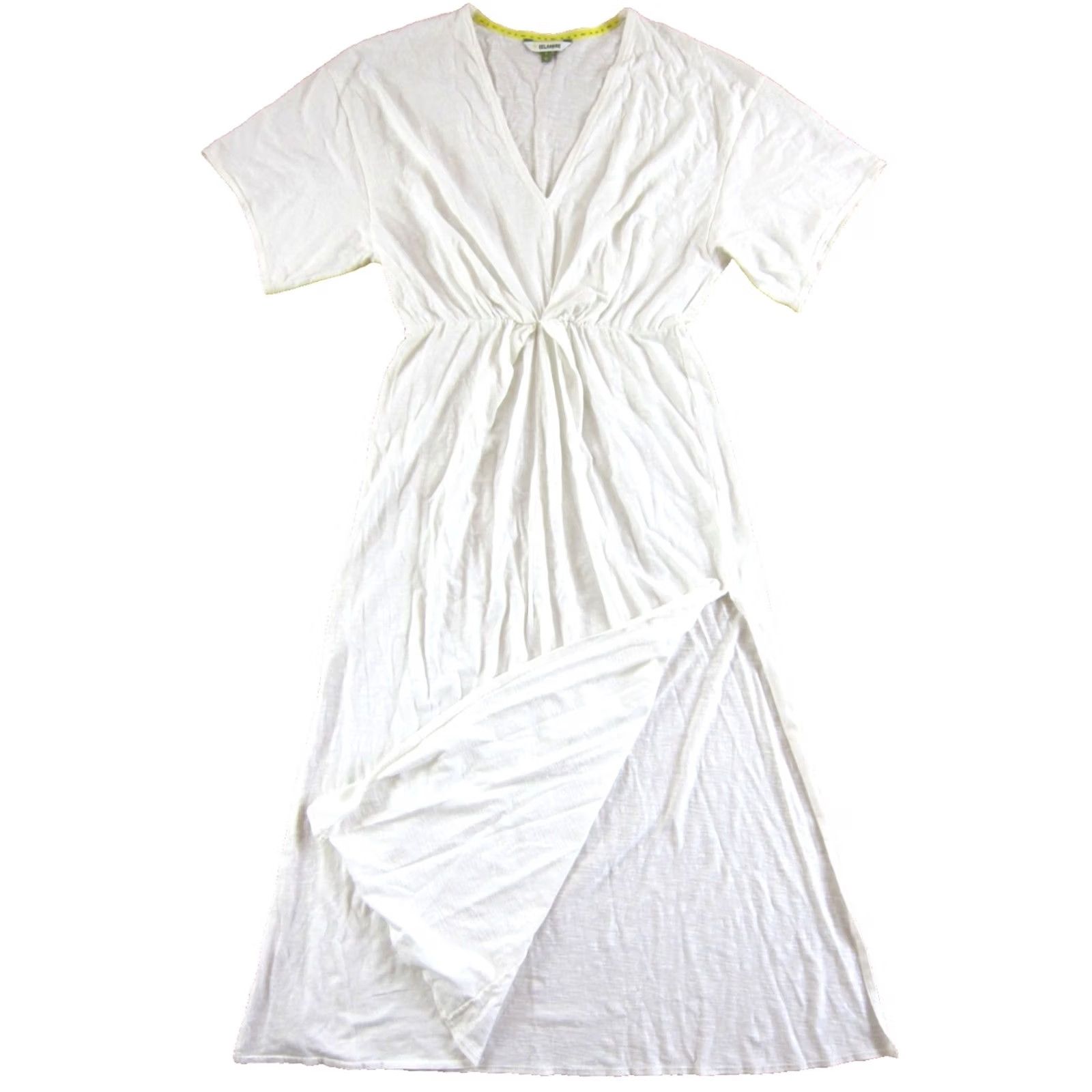 Anthropologie Anthropologie Celandine Maxi Dress M White 100% Cotton V-Neck Short Sleeve Long Size 32" / US 10 / IT 46 - 5 Thumbnail