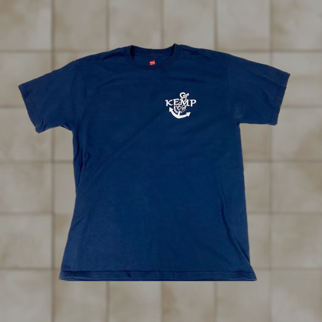 Hanes Hanes Shirt Mens M Blue Anchored Kemp Crew Neck Short Sleeve Logo Halloween Sports T-Shirt Regular All Seasons Size US M / EU 48-50 / 2 - 1 Thumbnail