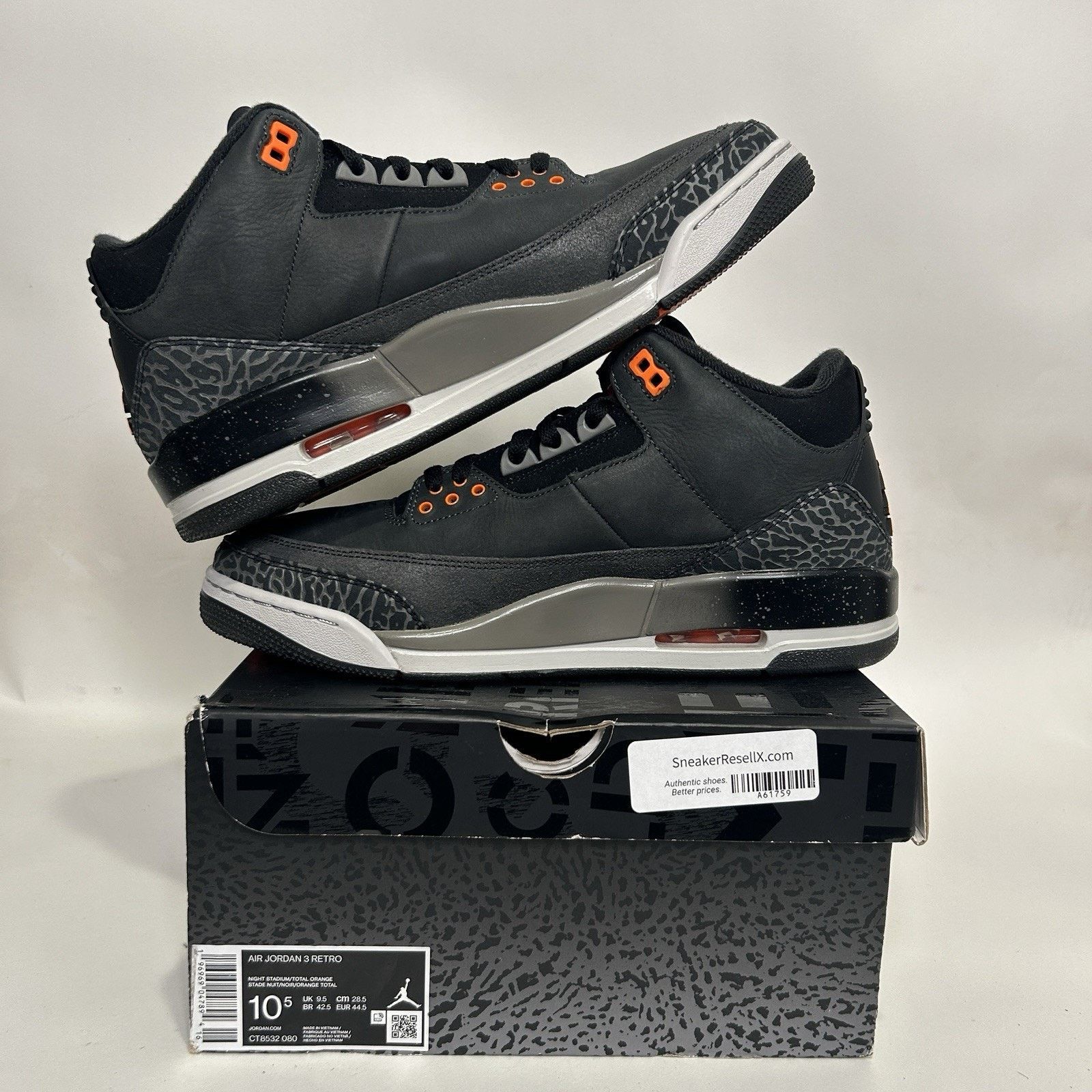 Jordan Brand Nike Air Jordan 3 Retro “Fear Pack” 2023 Size US 10.5 / EU 43-44 - 3 Thumbnail