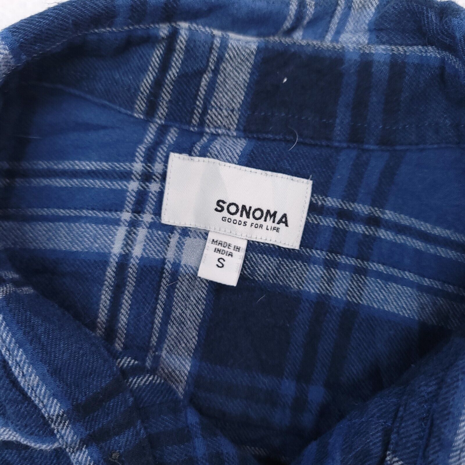 Sonoma Sonoma Madras Flannel Casual Button Up Shirt Men Size S Blue Size US S / EU 44-46 / 1 - 3 Thumbnail