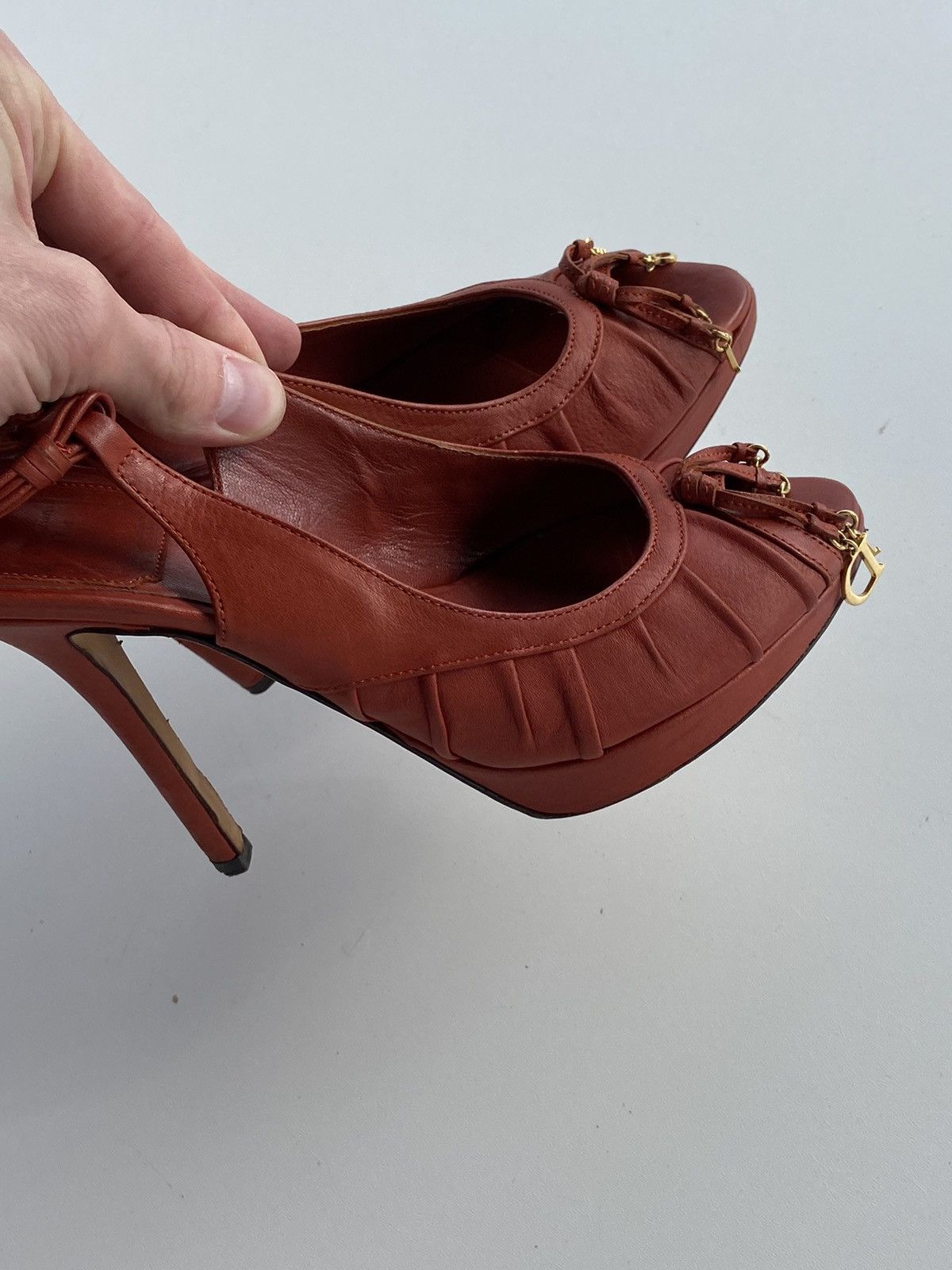 Christian Dior Monsieur Christian Dior vintage Heels brown patent leather Size US 6 / IT 36 - 24 Thumbnail