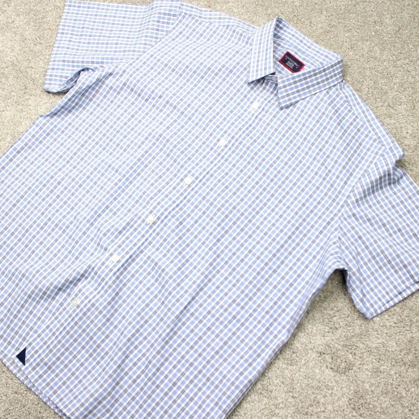 UNTUCKit UNTUCKit Shirt Mens XL Blue/Gray Check Button-Up L/S Wrinkle Free Cotton Regular Fit Clothing Un tucking Size US XL / EU 56 / 4 - 4 Thumbnail
