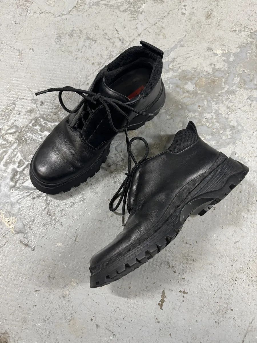 Prada AW1999 Prada Black Leather Derby Shoes Size US 8 / IT 38 - 3 Thumbnail